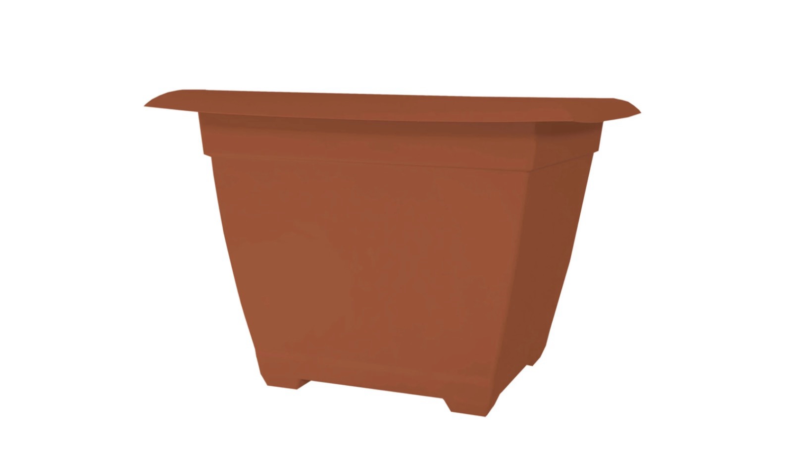 Bloem Dayton 15  Plastic Planter Box - 100% Recycled Plastic Outdoor Square Pot for Deck  Patio & Porch  Terra Cotta