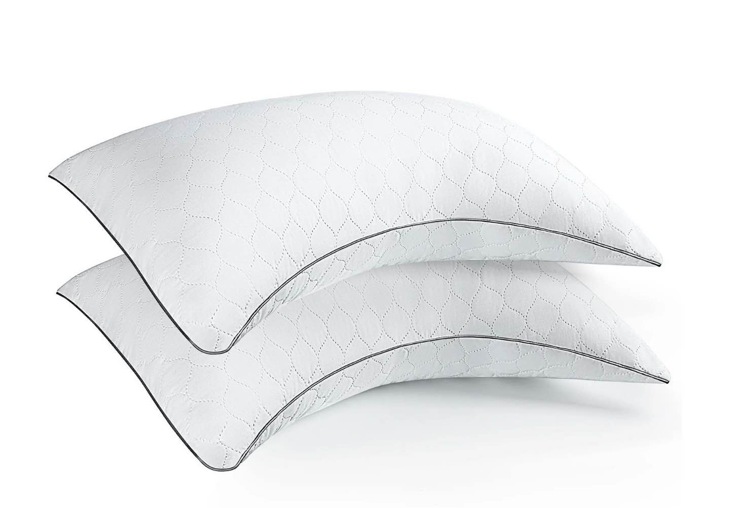 COOKEY Side Sleeper Pillow for Neck Pain Relief, Ergonomic Crescent Pillows for Side Sleepers, Medium Firm King Size 20"x36" 2 Pack, Cervical Pillow for Spinal Alignment