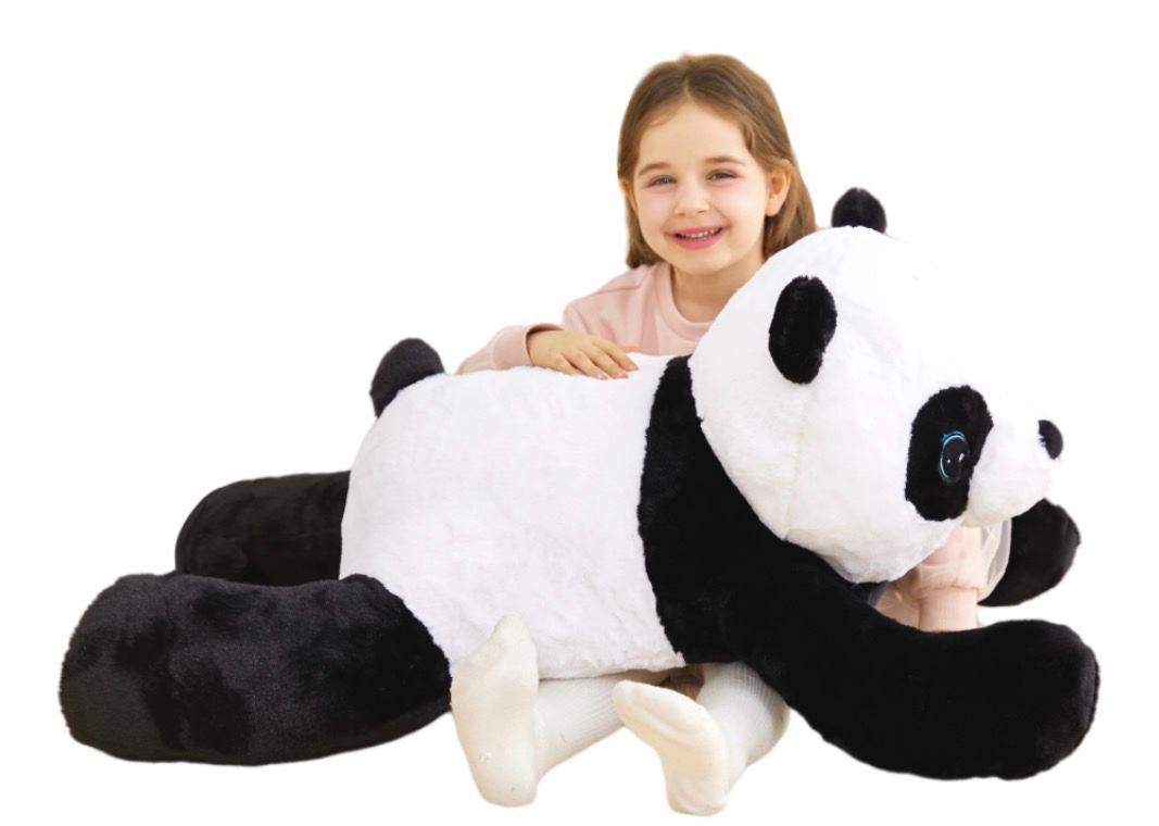 ikasa giant panda stuffed animal plush toy large jumbo panda 30 black and white huge cute soft toys big size fluffy plushy fat oversized plushie gifts for kids girls boys girlfriend children