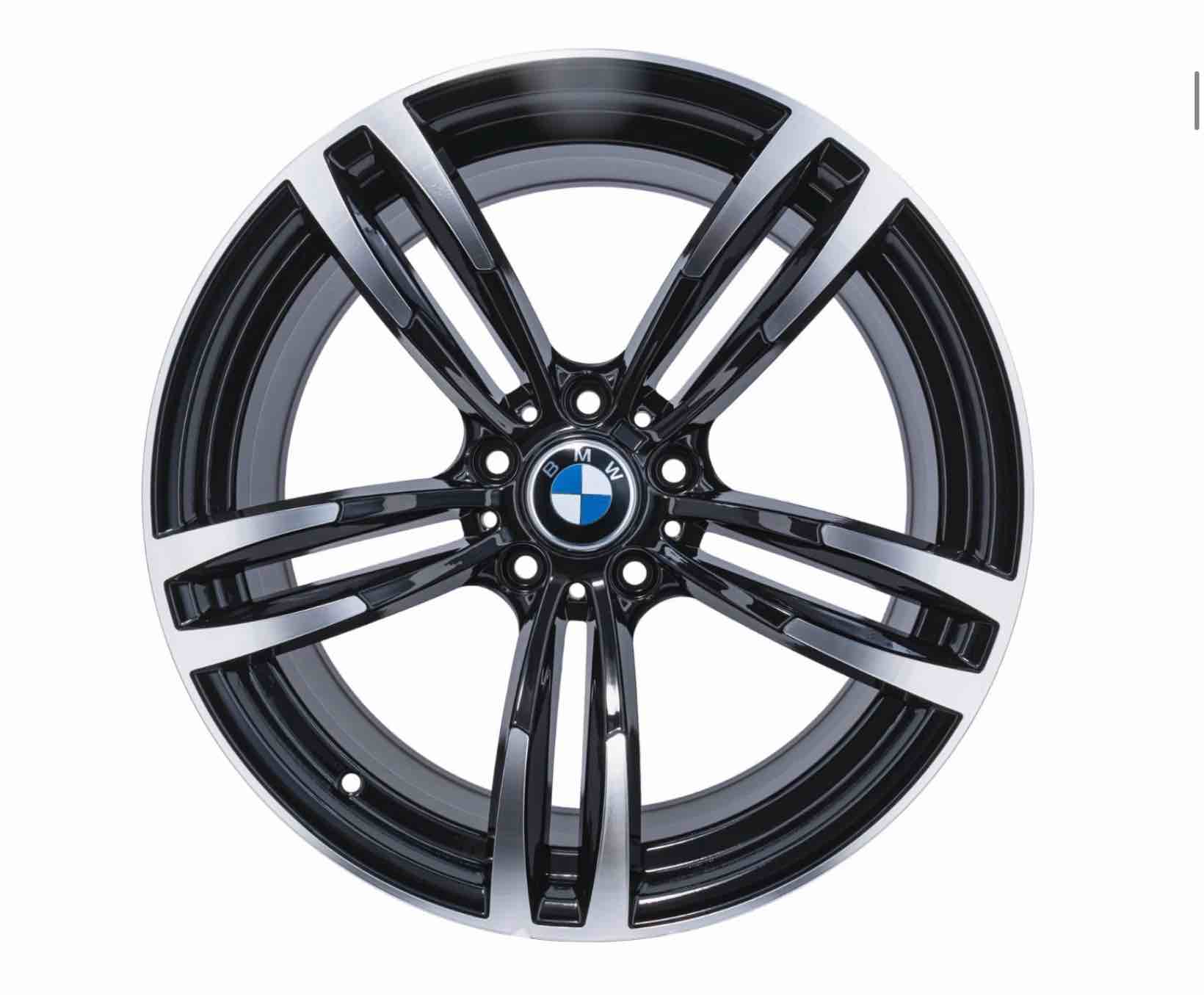 BMW Styled 19x8.5 Auto Rim (Black Machine Face  1pc): One Piece Aluminum Racing Wheel with 5x120 Bolt Pattern