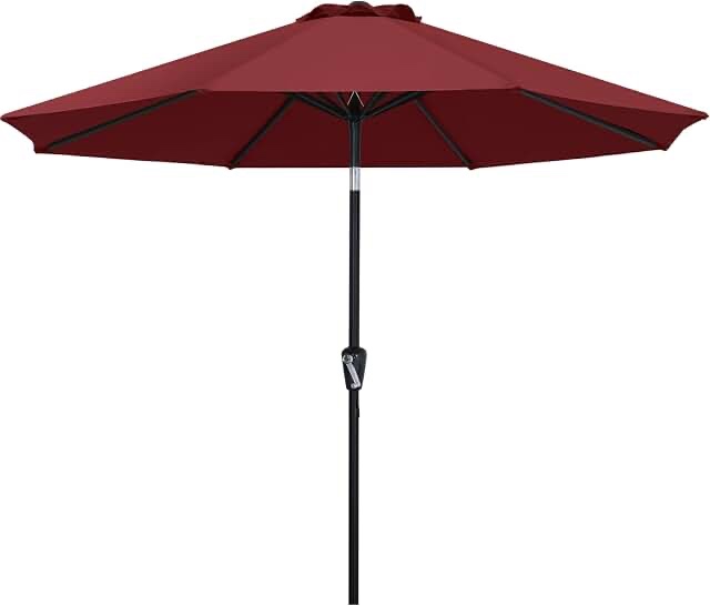 abccanopy 9ft outdoor market hand push patio umbrella 12+colors burgundy