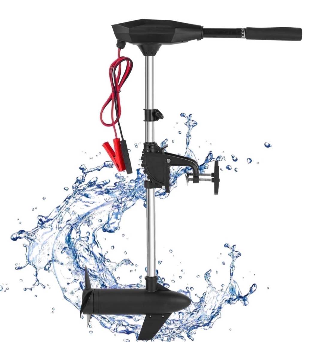 naipo electric trolling motor with 55 lbs thrust 8 speeds, boat fishing motor with telescoping handle, led battery indicator for kayak fishing boat freshwater use