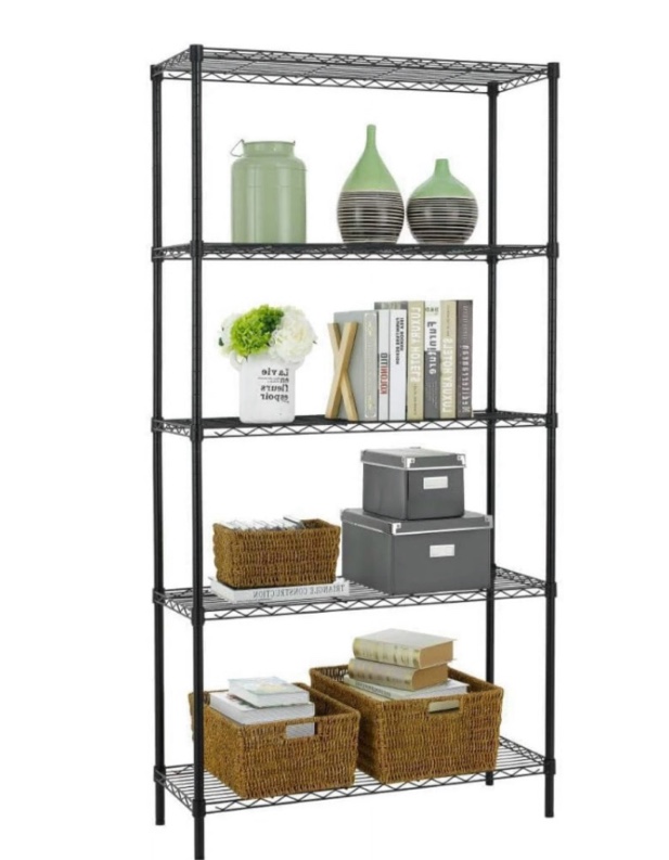 bestoffice 5 tier wire shelving unit 1250lb capacity black