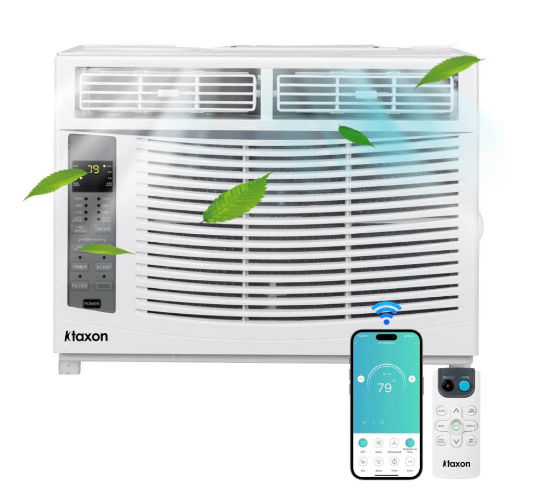 ktaxon wifi wnabled 6000btu window air conditioner with remote, white 6000btu