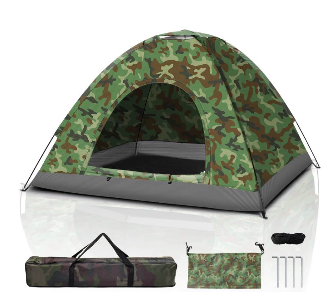 zimtown 4 person outdoor camping waterproof folding tent for hiking picnic camouflage