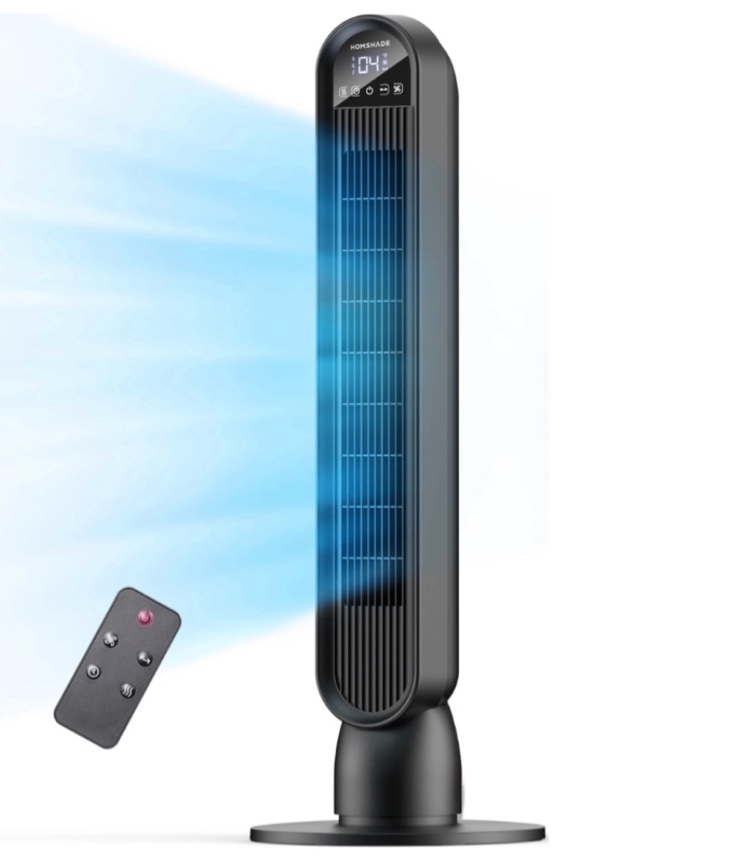 tower fan for home 36 standing floor fan with remote led touchscreen patbrela wide oscillating fan quiet home fan 26 ft/s high velocity 4 speeds 4 modes 8h timer