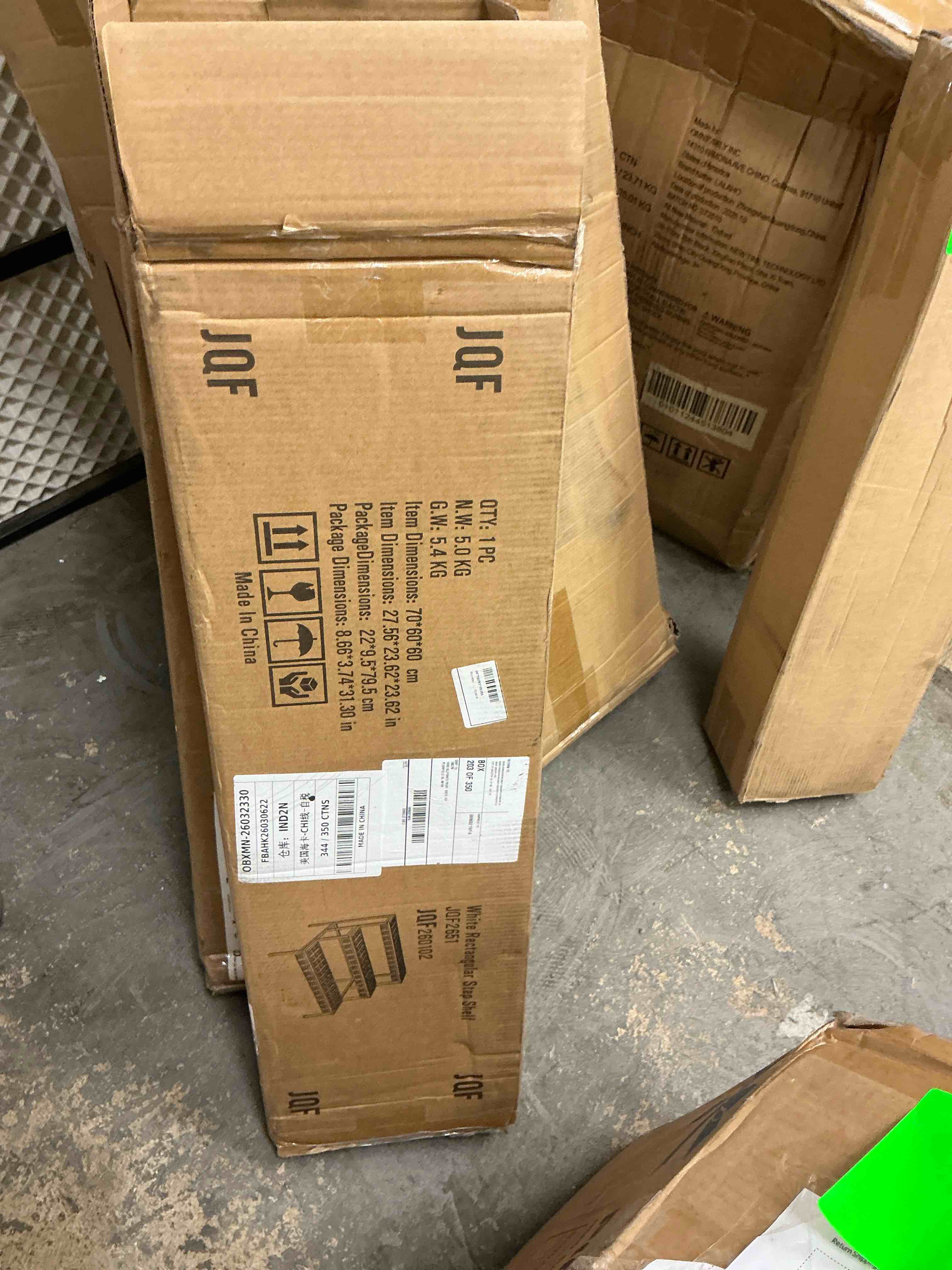Condition photo showing New/Like New for aboxoo 27.6 x 24.6 x 24.6 3-tier white steel plant display rack with spacious storage space