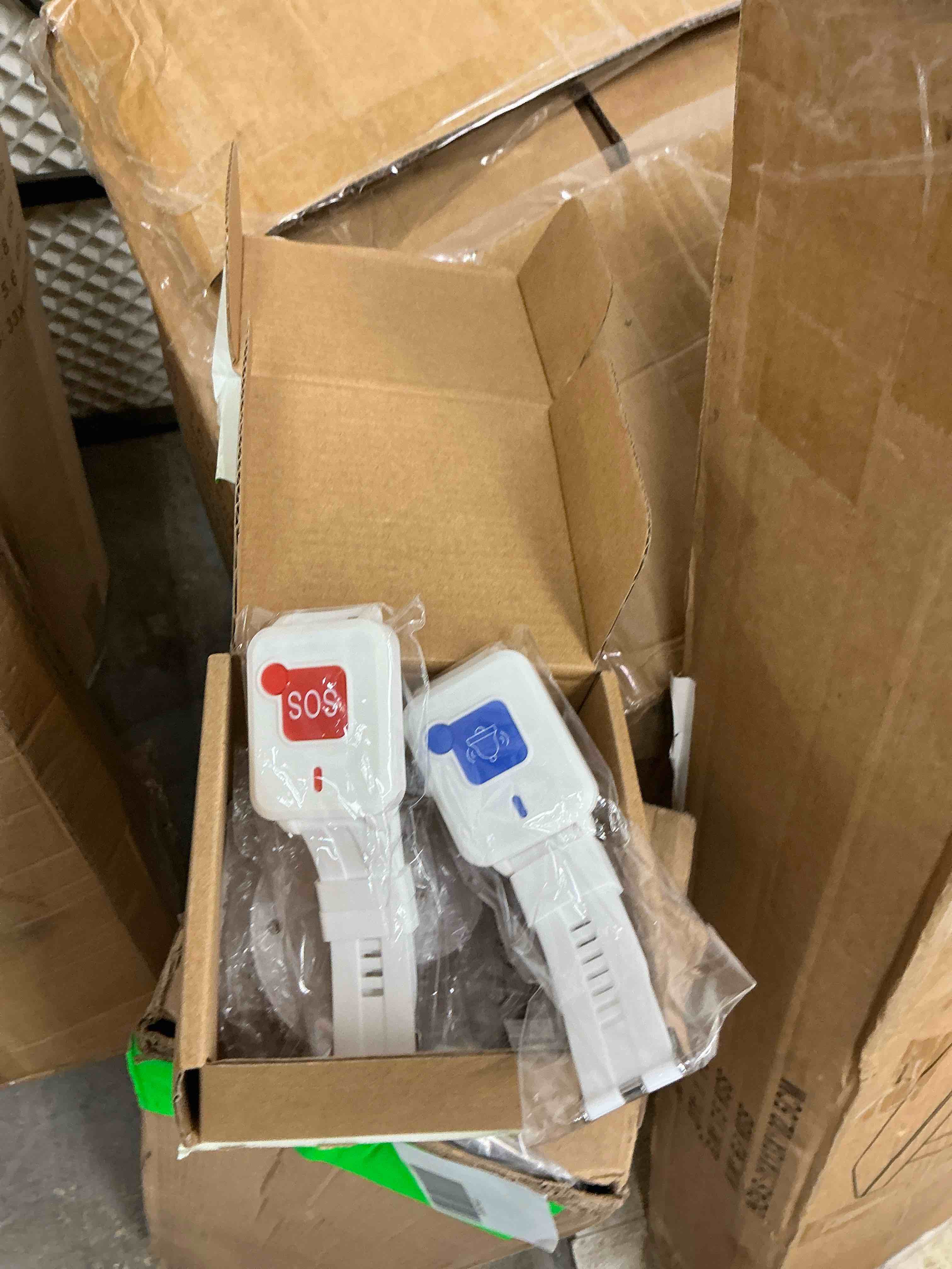 Condition photo showing New/Like New for medical alert system for seniors, wireless caregiver pager with 1 plug-in receiver & 2 waterproof wrist sos buttons, no monthly fee emergency nurse call for home & hospital