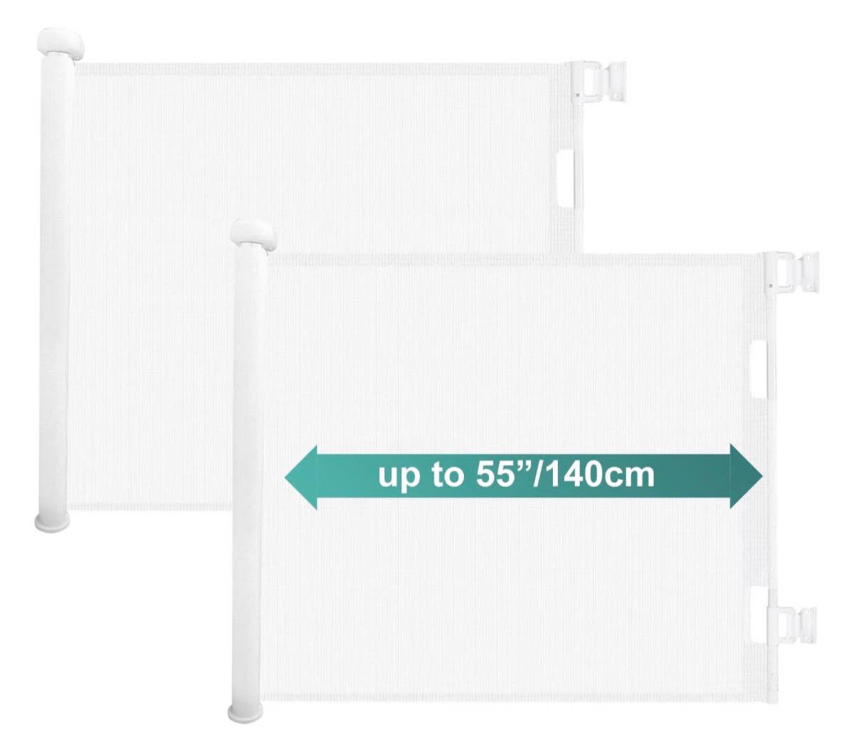 stusgo retractable baby gate 33"x55"?1.4m?- retractable dog gate?2 pcs,white?