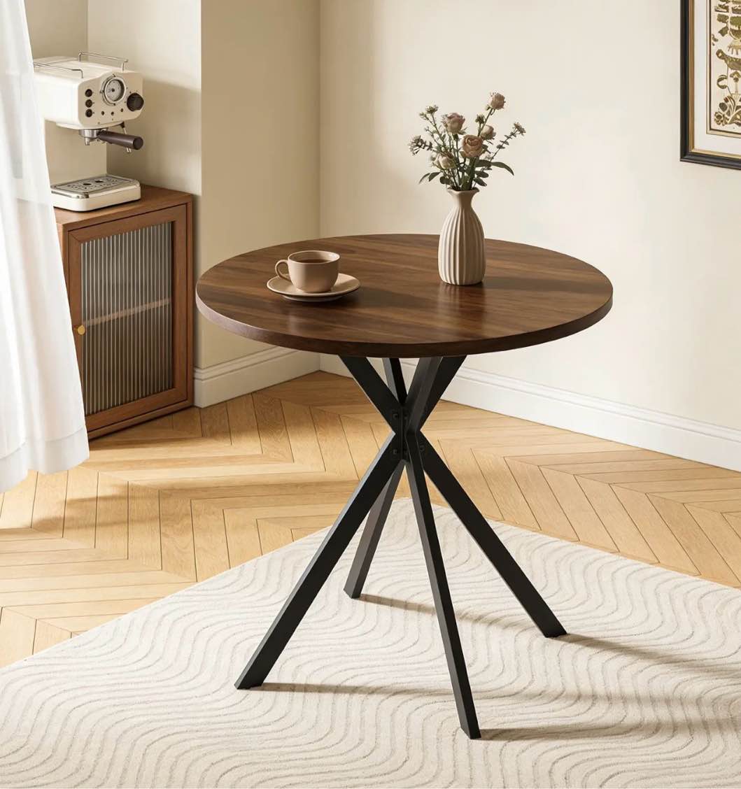 small round dining table for 2-4 people, 31.7" modern round kitchen table, space-saving table for living dining room, coffee ,apartment