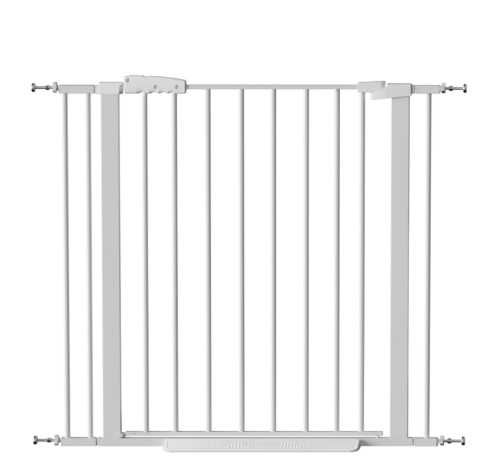 kingso 29.5"-40.5" extra wide 30" tall adjustable auto close metal pressure baby gate with swing door for doorway stairs, long large, white