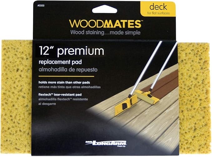 mr. longarm 0355 woodmates 12-inch premier stain applicator replacement pad