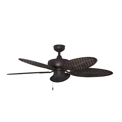 harbor breeze tilghman ii 52-in aged bronze covered outdoor downrod or flush mount ceiling