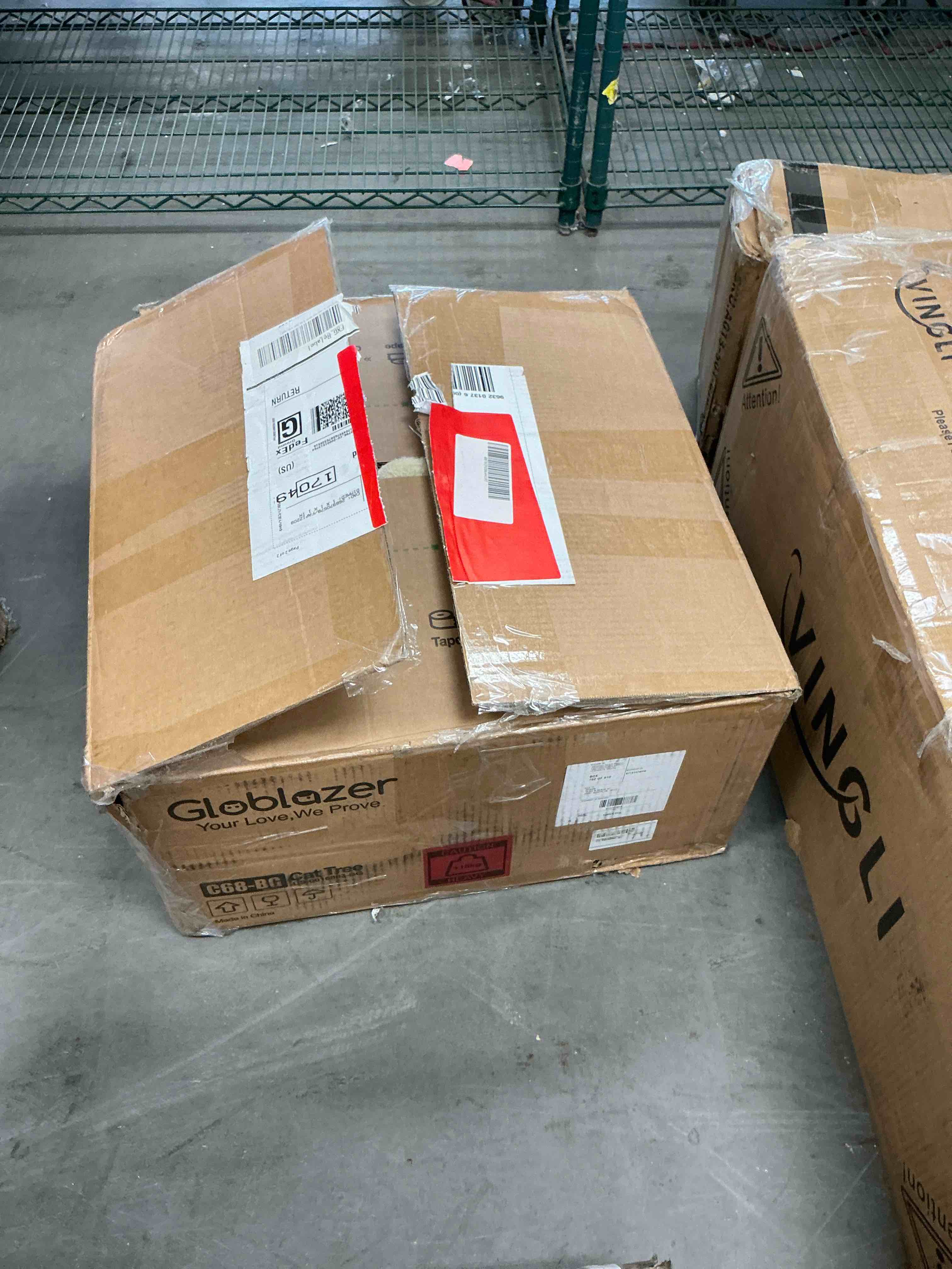 Condition photo showing Good Condition for c66 large cat tower curved series corner cat trees and towers for large indoor cats with big cat condos 6 scratching posts hammock beige