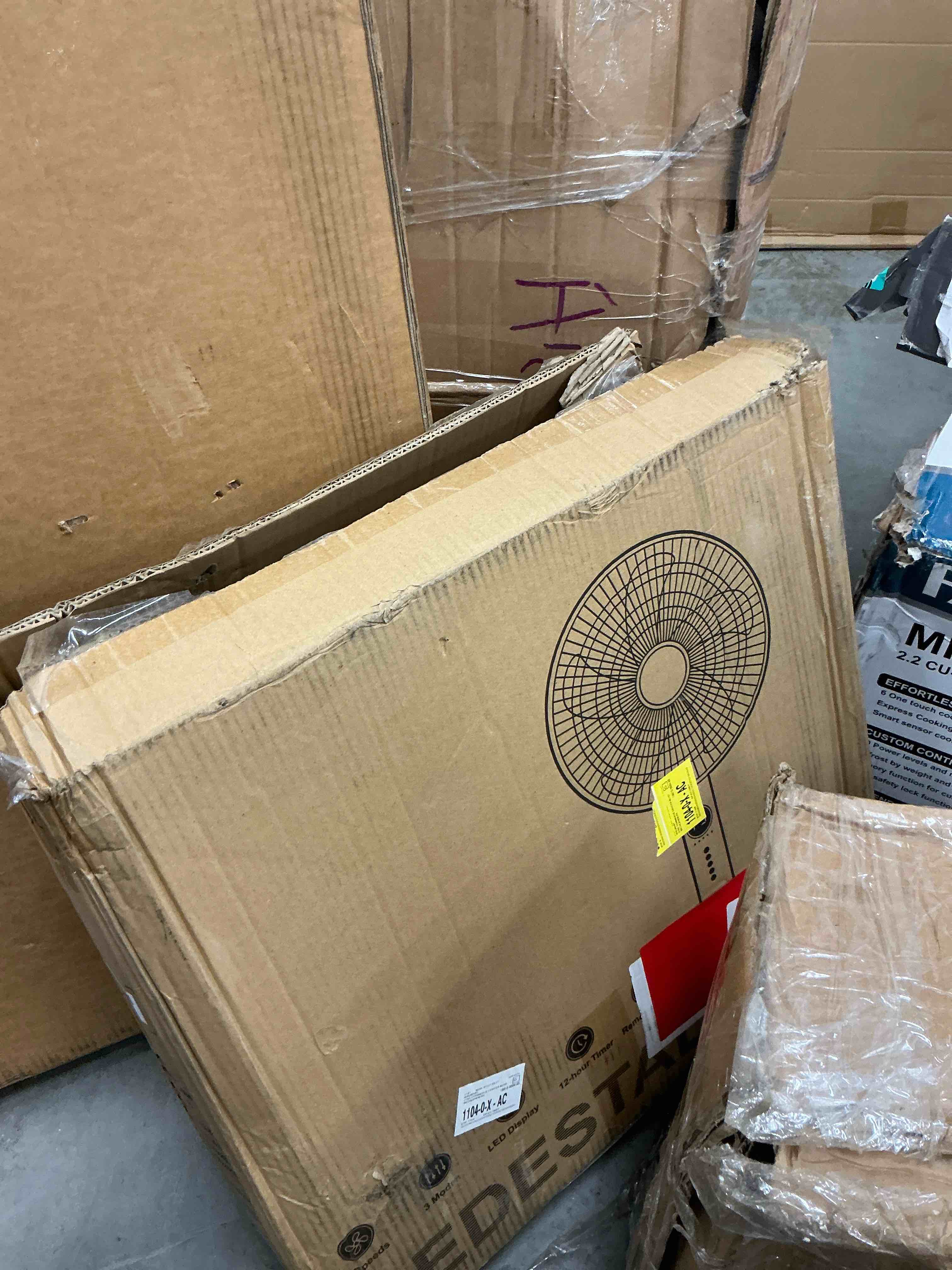 Condition photo showing New/Like New for 16 oscillating pedestal fan with remote 3-speed stand up fan with adjustable height and tilt less noise cooling fan for home office room bedroom
