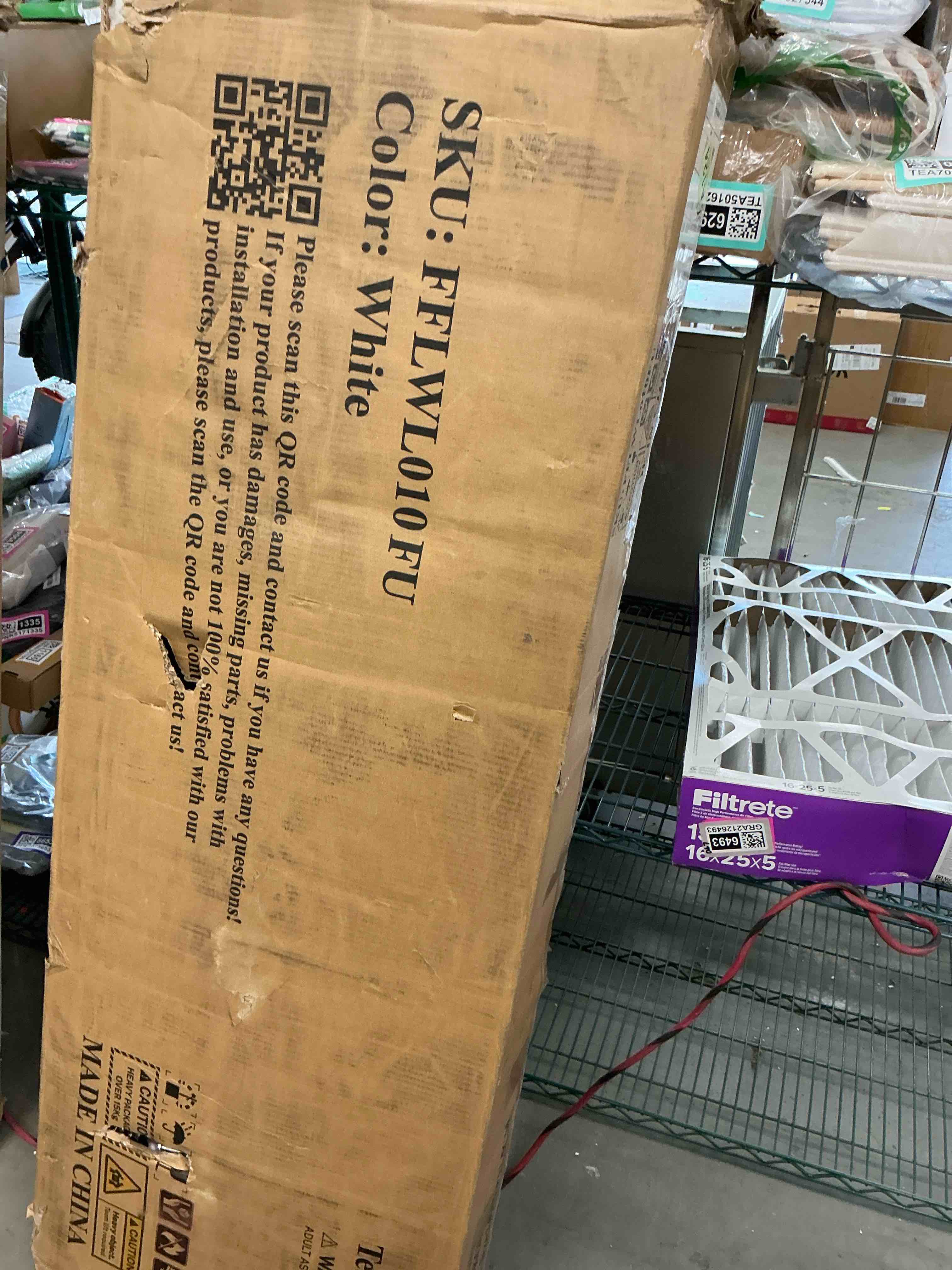 Condition photo showing New/Like New for uhomepro full size bed frame, wood platform bed with headboard and footboard, full bed frame with wooden slats, holds 500lbs, easy assembly, no box spring needed, brown and white