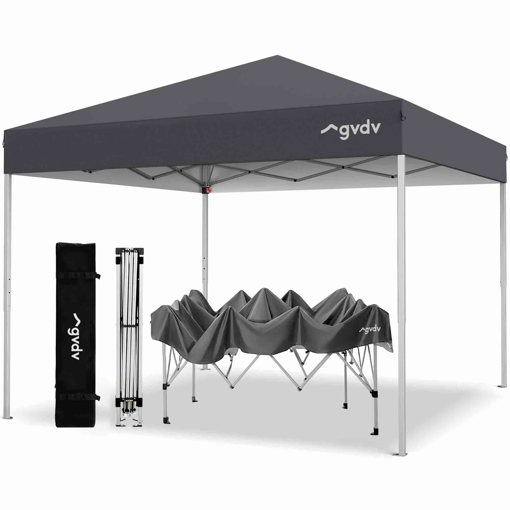 gvdv canopy tent, 10x10 ft easy pop up outdoor canopy tent, portable straight leg gazebo instant canopy