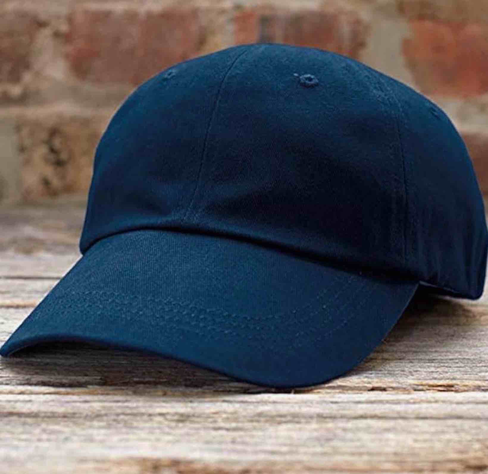 contrast low-profile cap 176 - men women plain cotton hat - blue 5 pcs