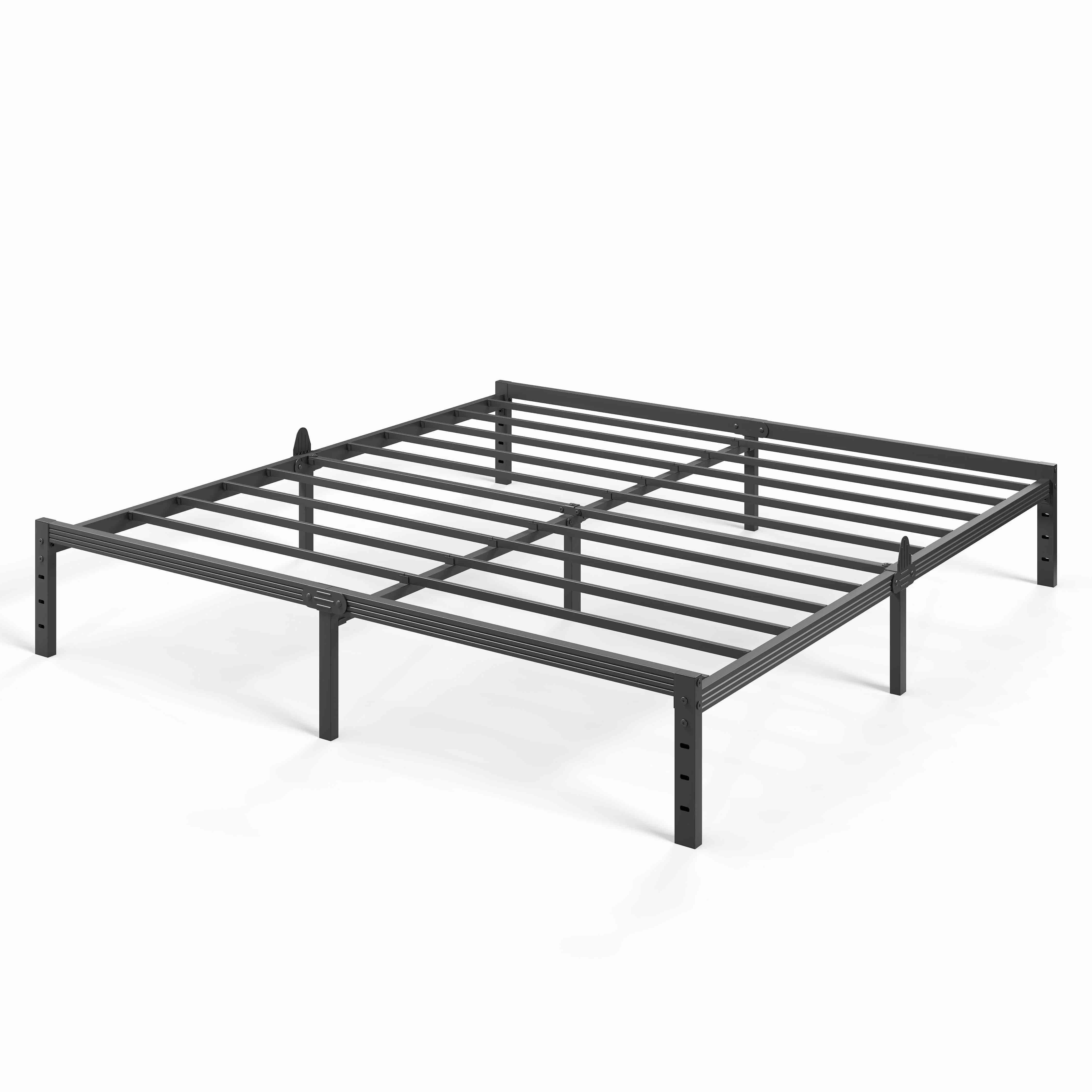 auroral zone 12 inch queen metal platform bed frame heavy duty mattress foundation no box spring required