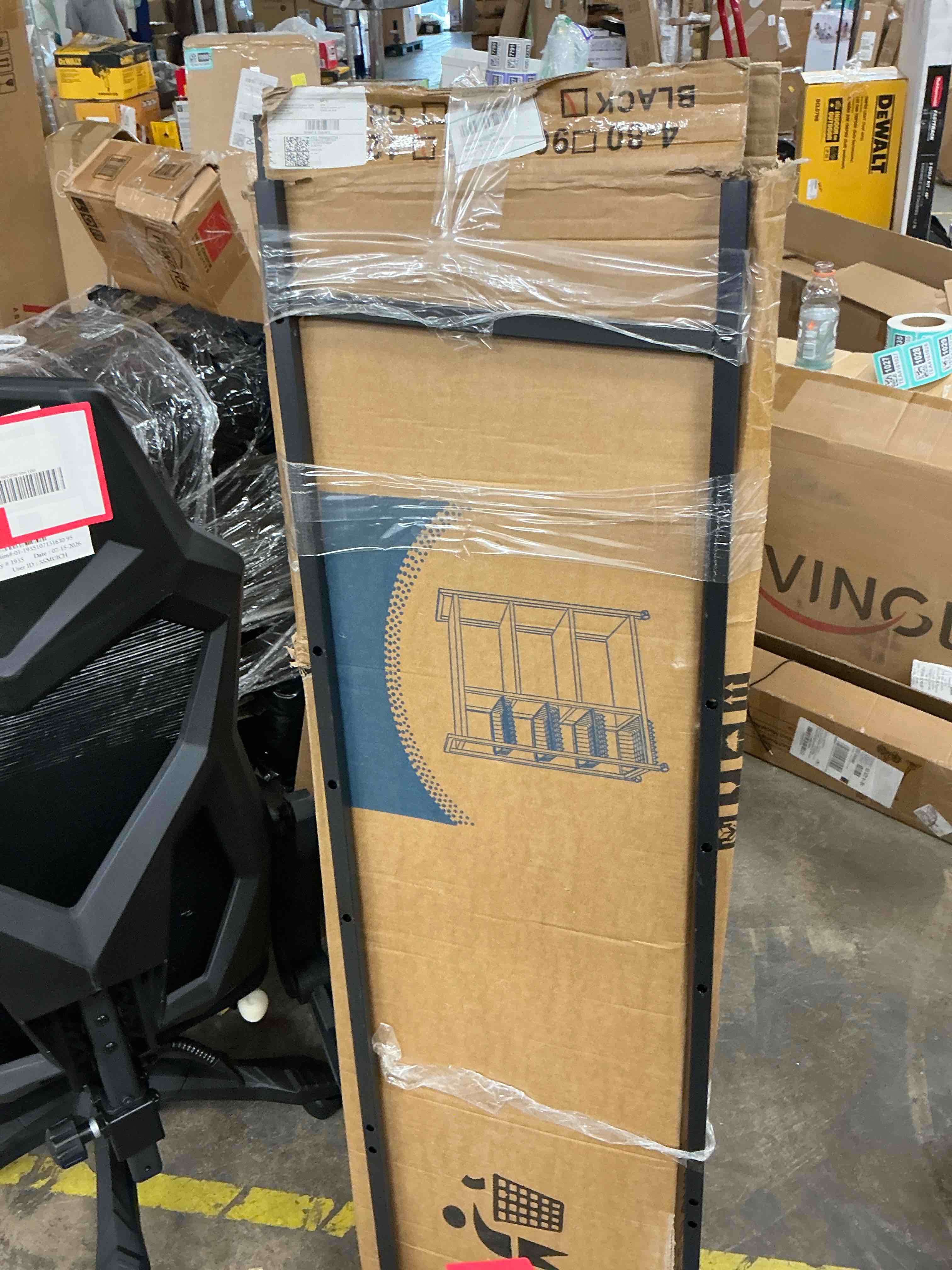 Condition photo showing Good Condition for movable wire rack, heavy-duty 4-tier storage shelf with 4 baskets and wheels, metal shelves organizer for kitchen, bathroom, office, garage, 39.37''l*12.59''w*53.14''h