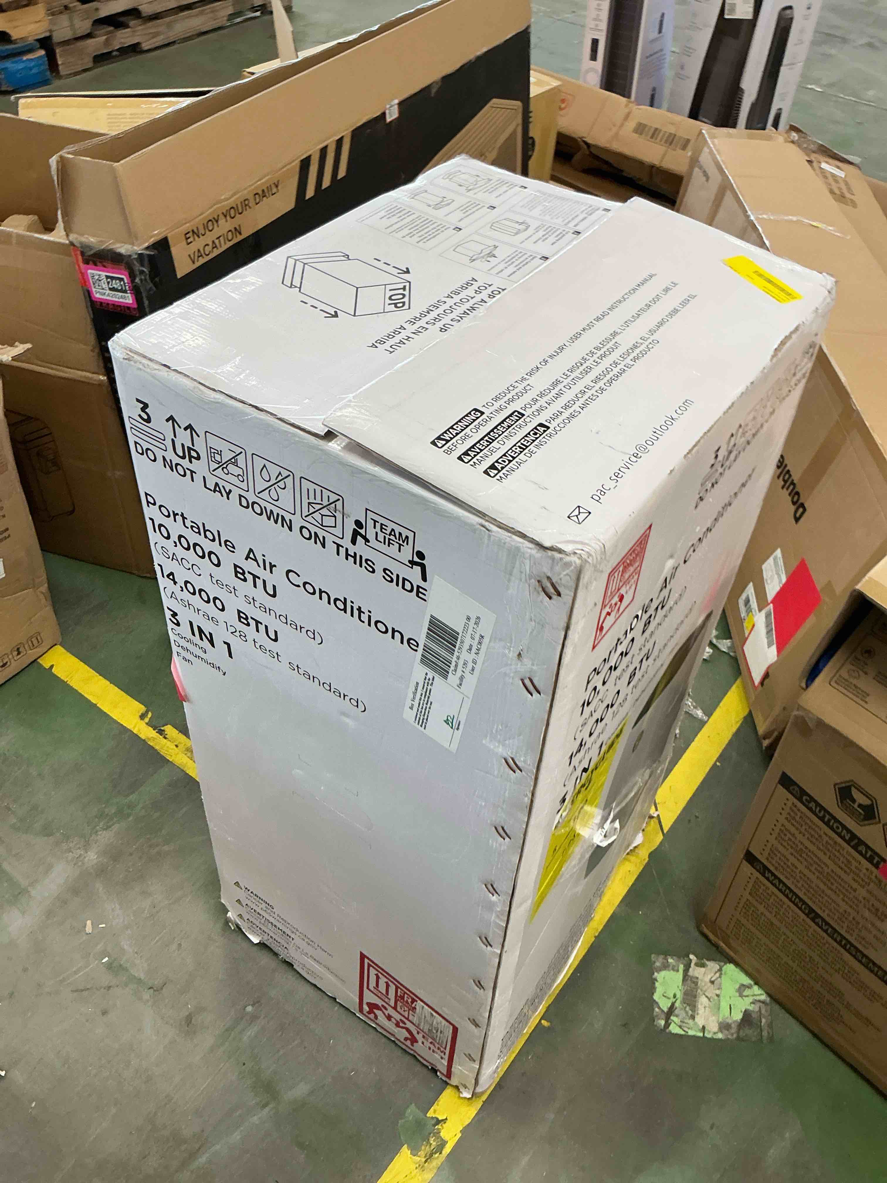 Condition photo showing Good Condition for lexmtv 14000 btu portable air conditioners cools up to 700 sq. ft., portable ac unit with cool, dehumidifier and fan, backlit remote, diy window kit, 24h timer sleep mode, for bedroom