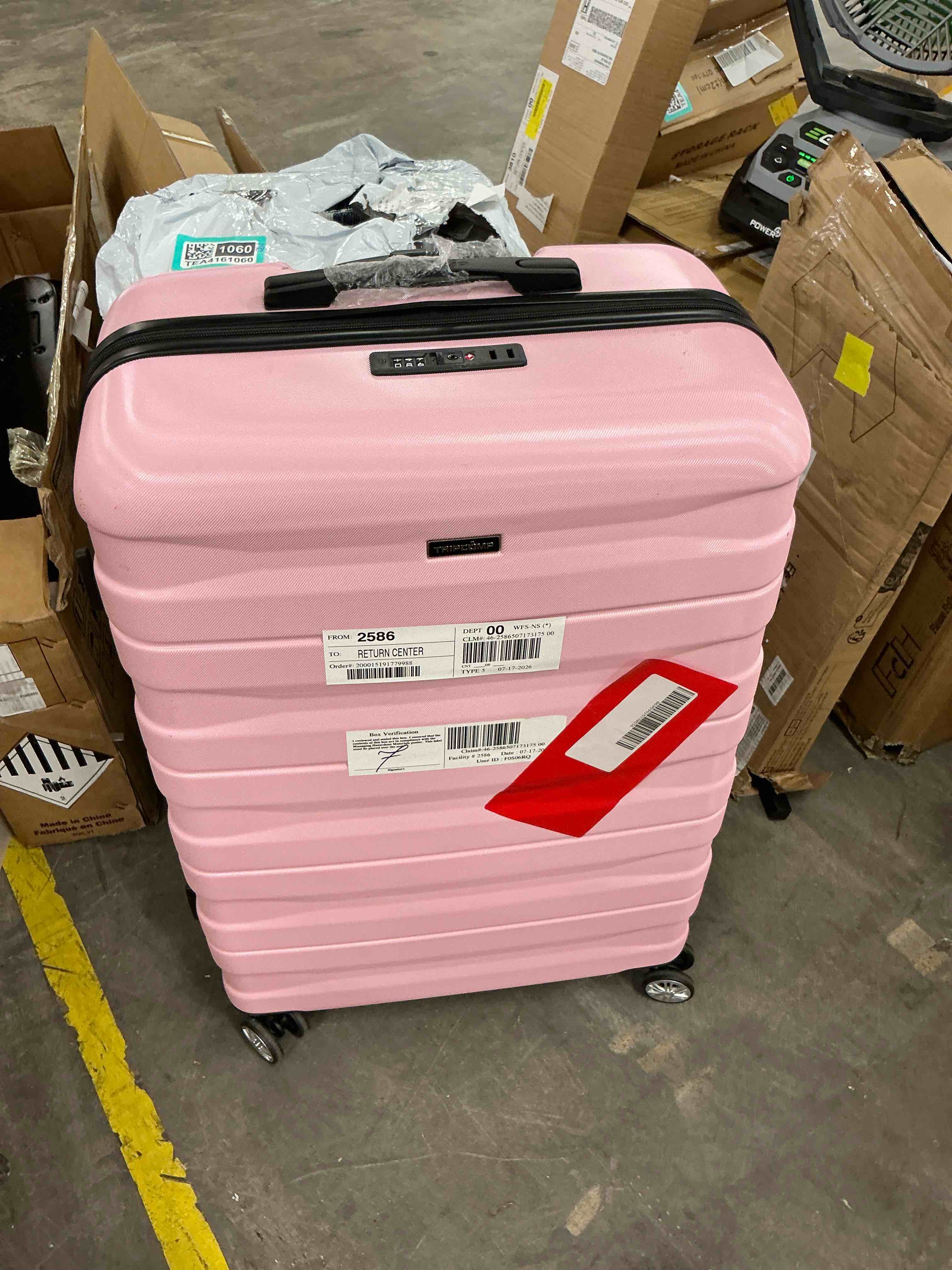 Condition photo showing Good Condition for tripcomp 5-piece hardside luggage set with duffel bag & spinner wheels, 20/24/28 inch lightweight abs suitcases with tsa lock,pink