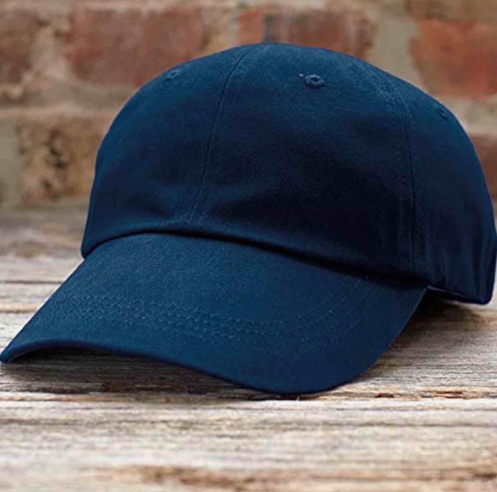 contrast low-profile cap 176 - men women plain cotton hat - blue 5 pcs