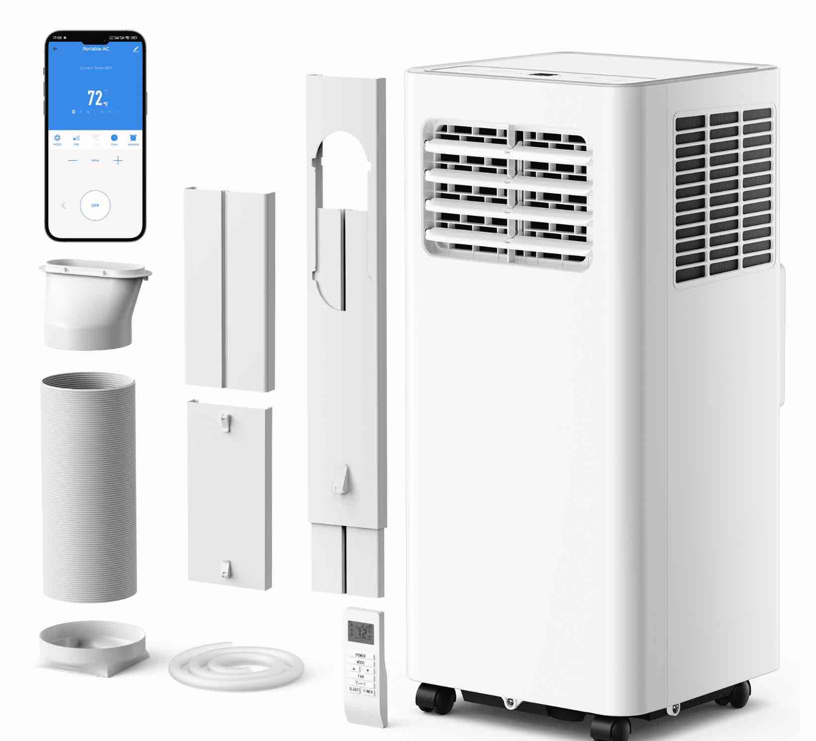 simzlife portable air conditioner 14000 btu with app control portable ac unit up to 550 sq white