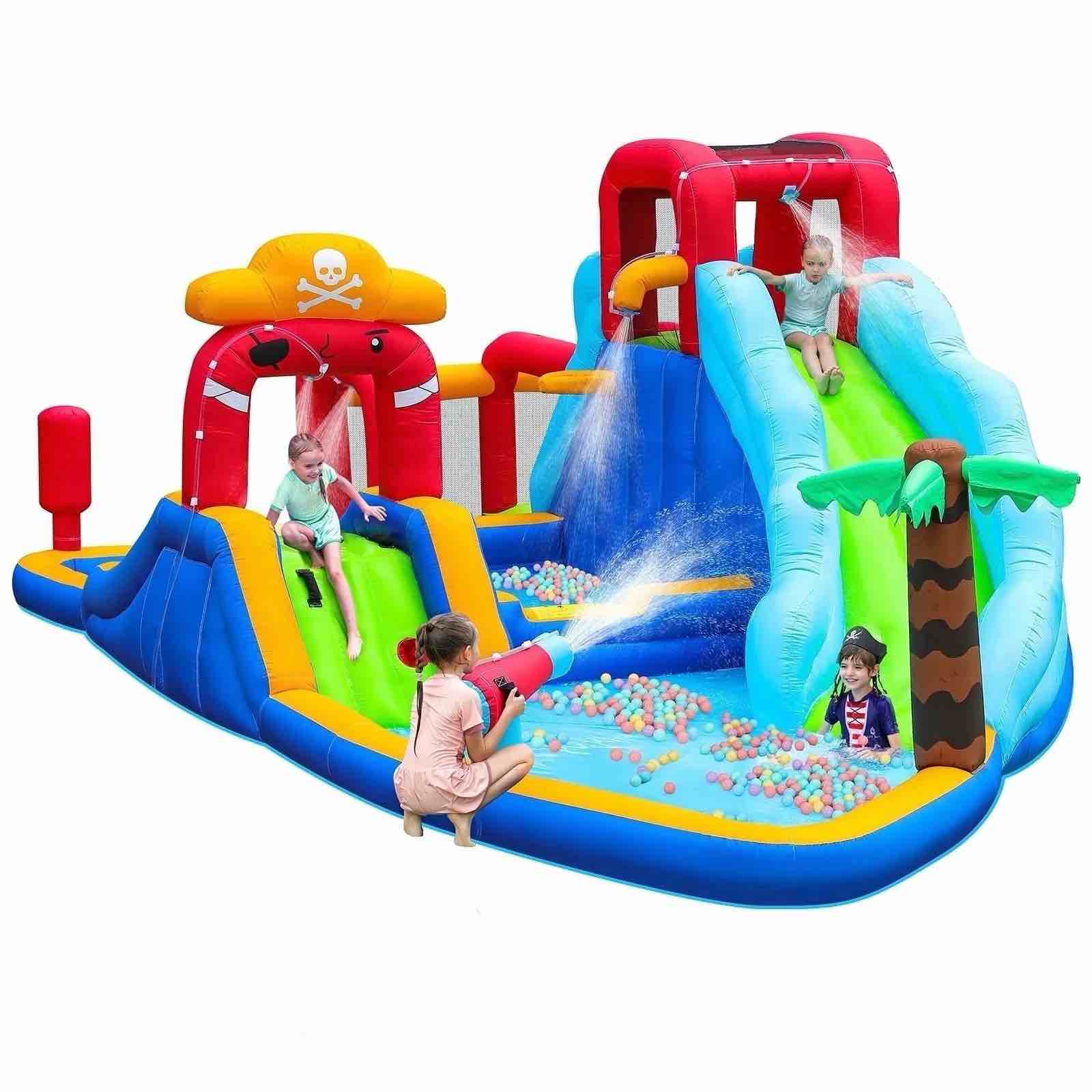 neche large 11-in-1 inflatable water slide bounce house 222 x135 x82 450w blower holds up to 5 kids 3-8 max weight 495lbs indoor & outdoor use