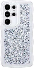 ZTOFERA for Samsung Galaxy S24 Ultra 5G Case 6.8", Cute Curly Wavy Design with Glitter Sequins,Luxur
