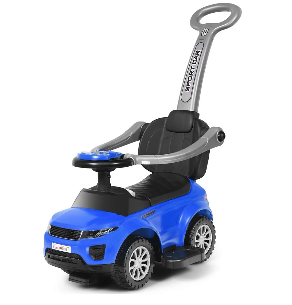 Costway 3 in 1 Ride on Push Car Toddler Stroller Sliding Car w/Music Blue
