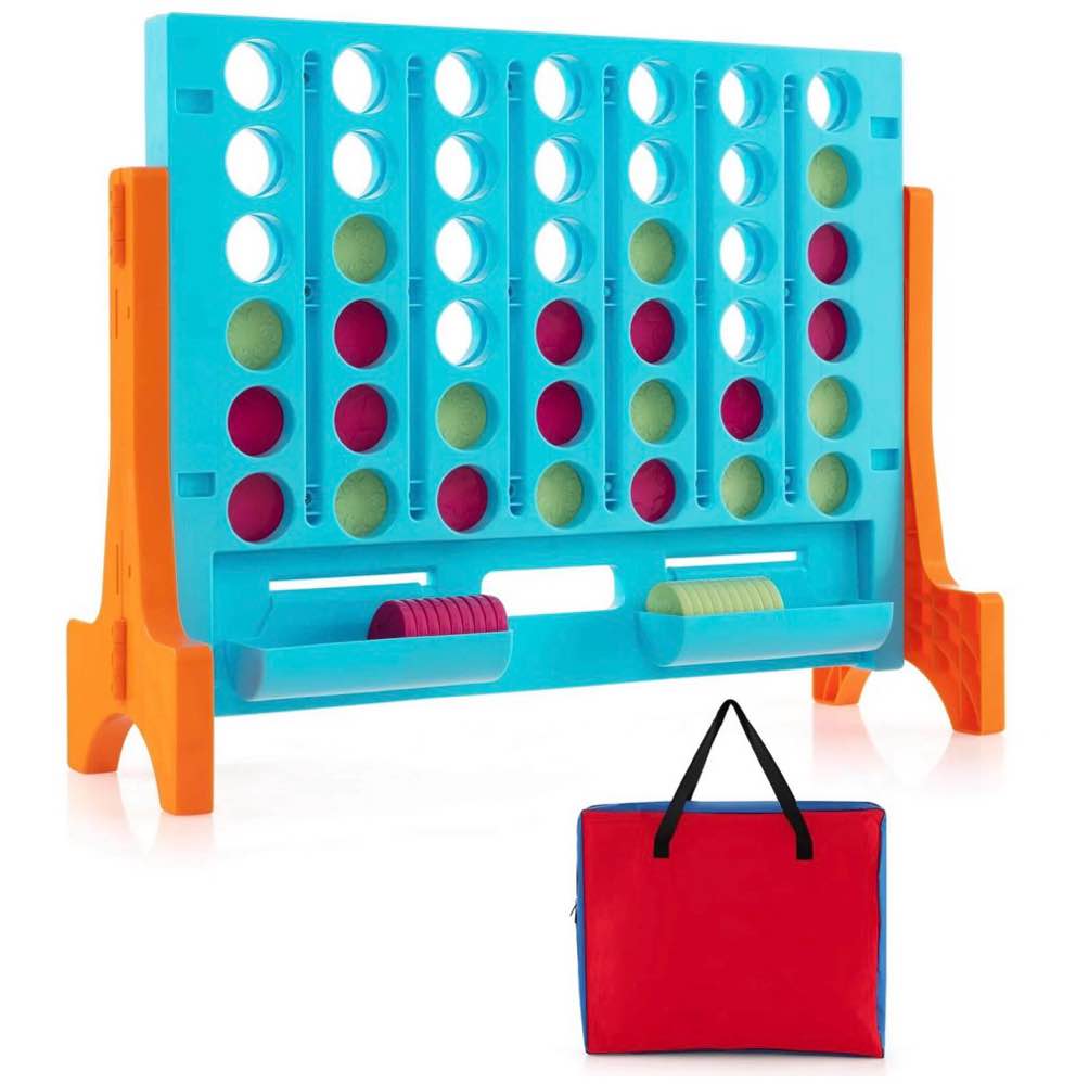 Costway Wall Mounted or Tabletop 4 in a Row Jumbo 4-to-Score Connect Game Set Orange