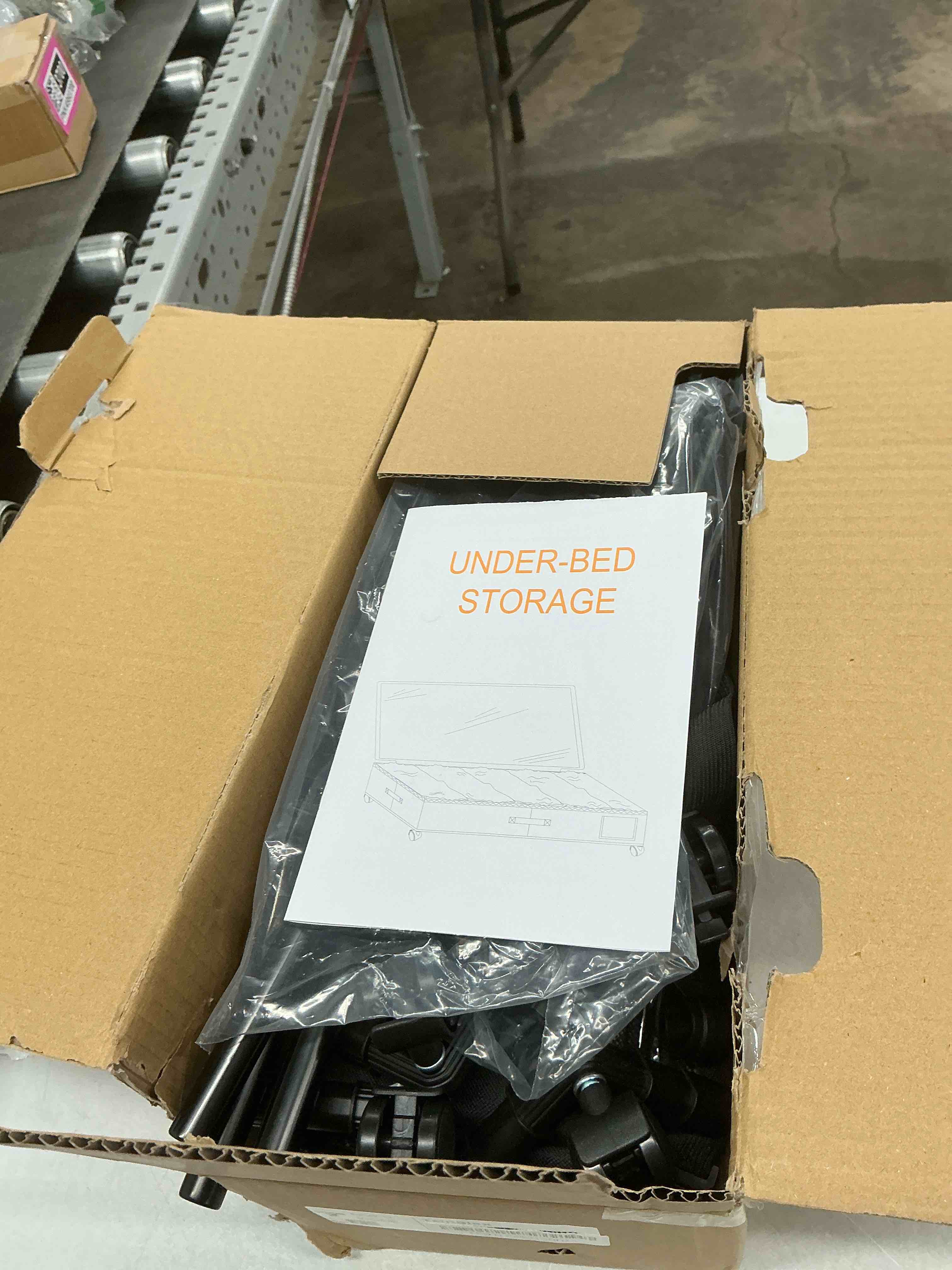 Condition photo showing Good Condition for under bed storage with wheels 2-pack, under bed storage containers 66l clear lids, rolling storage drawers for clothes shoes blankets, underbed organizer bins(32" l x 17.3" w x 7.2" h) deepdrak