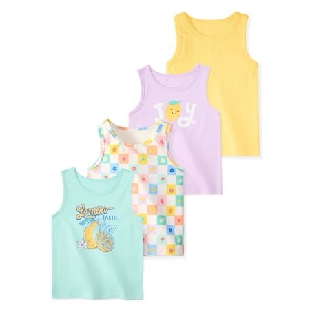 Garanimals Baby & Toddler Girl Cotton Graphic Tank Tops 4-Pack 18M–6T