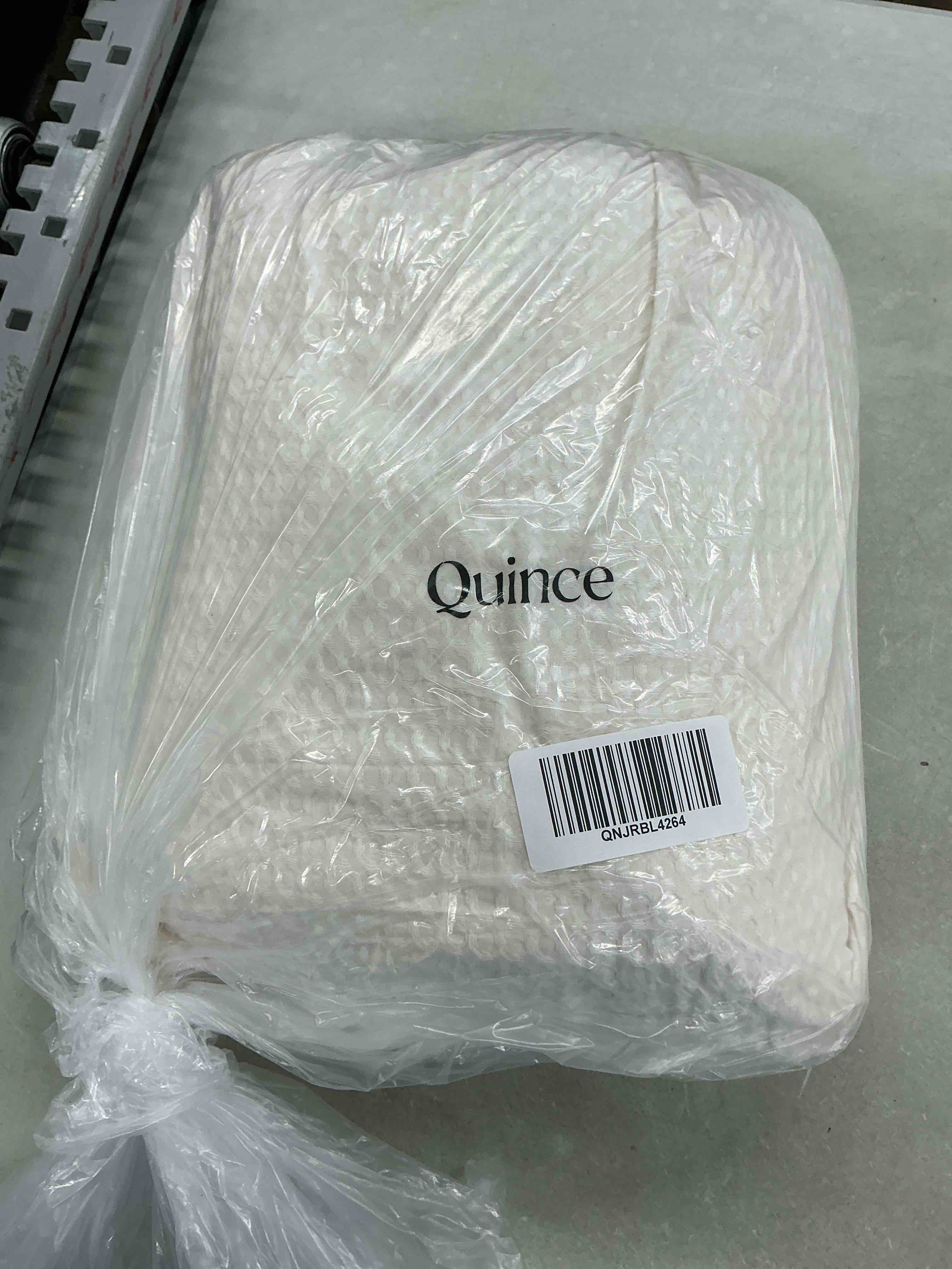 Condition photo showing New/Like New for quince organic pure cotton waffle duvet cover, king/cal king, undyed