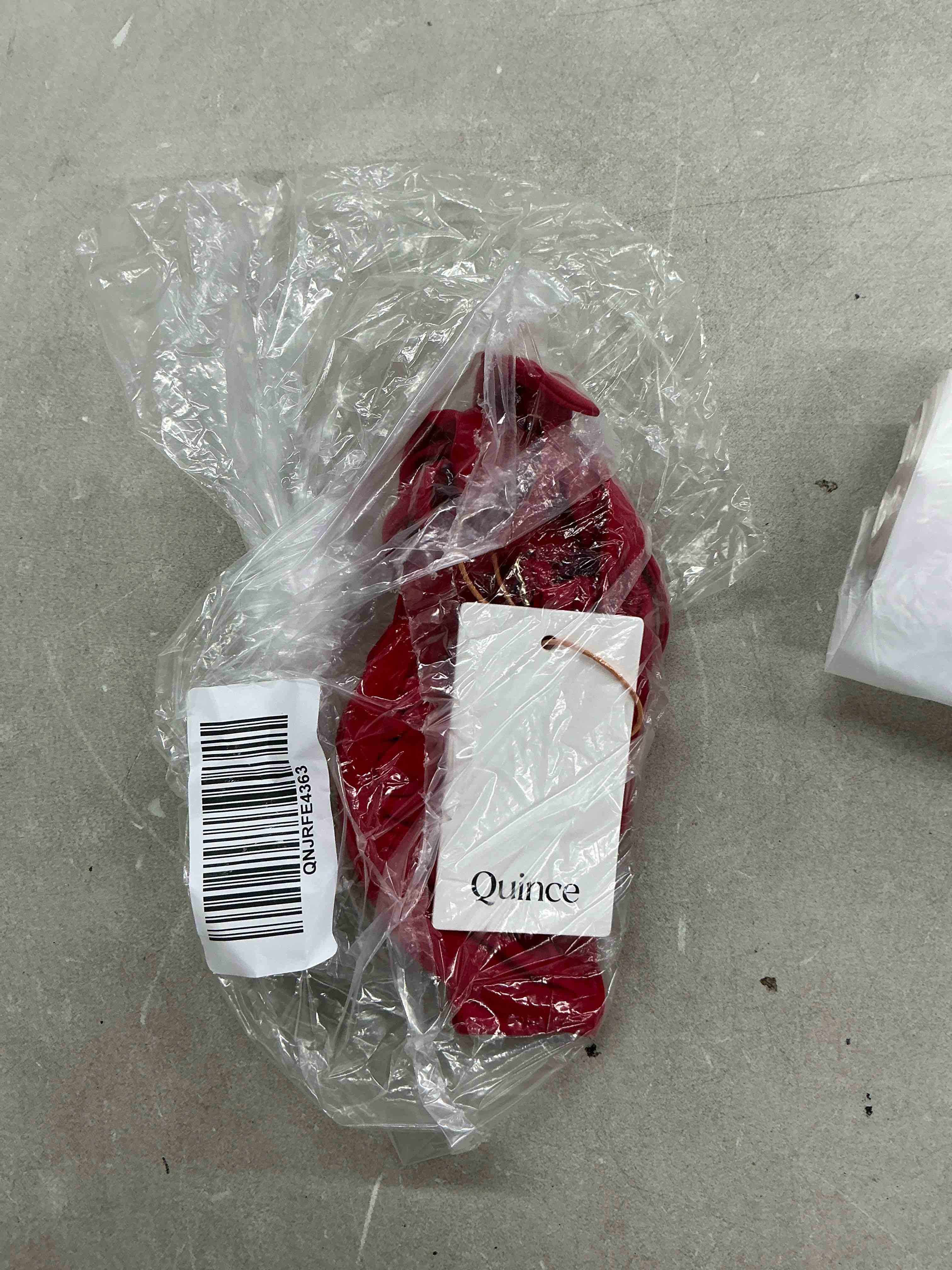 Condition photo showing New/Like New for quince italian demi bikini top, s, cherry