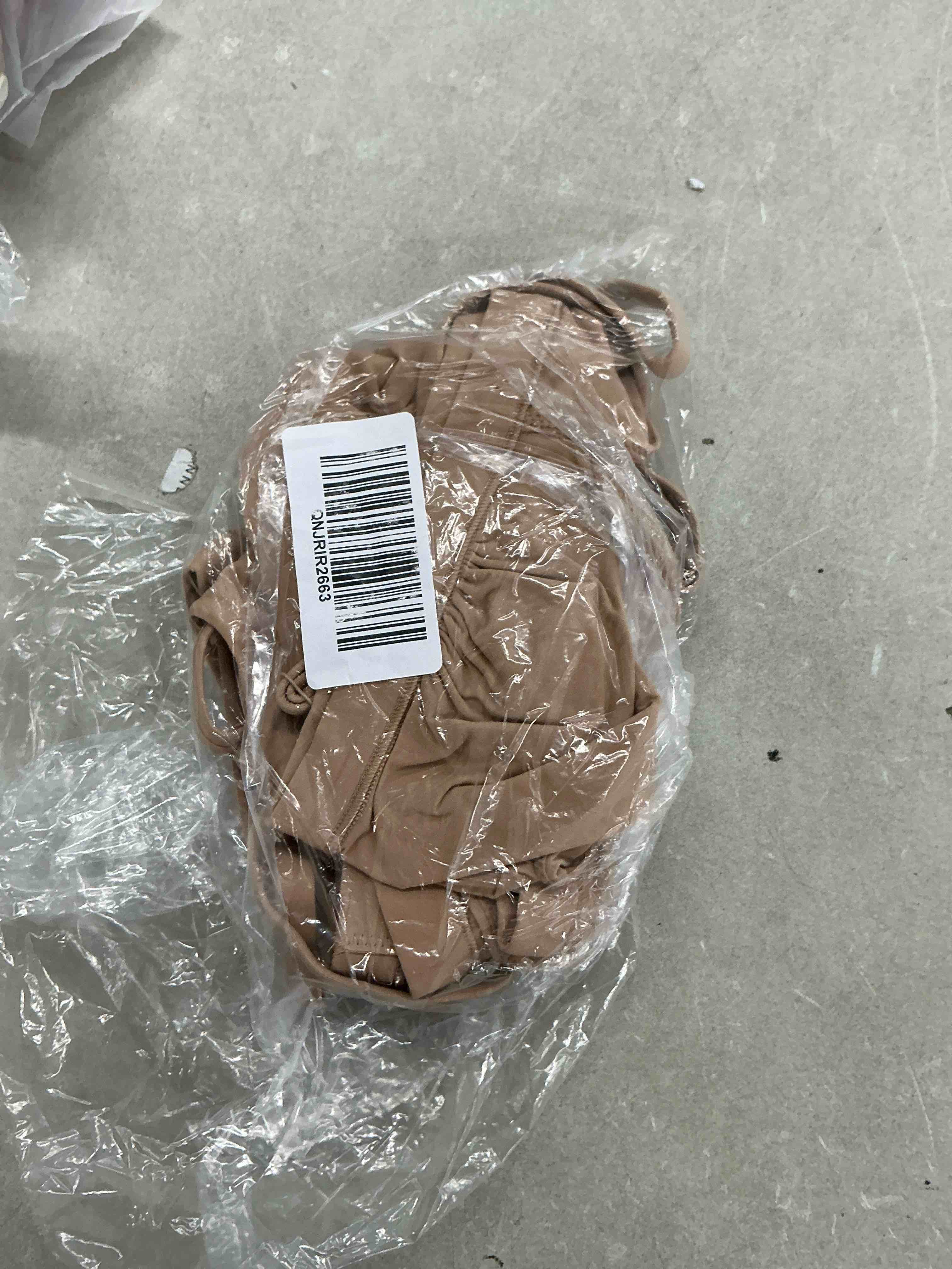 Condition photo showing New/Like New for quince second skin crossover bralette (2-pack), l, sand