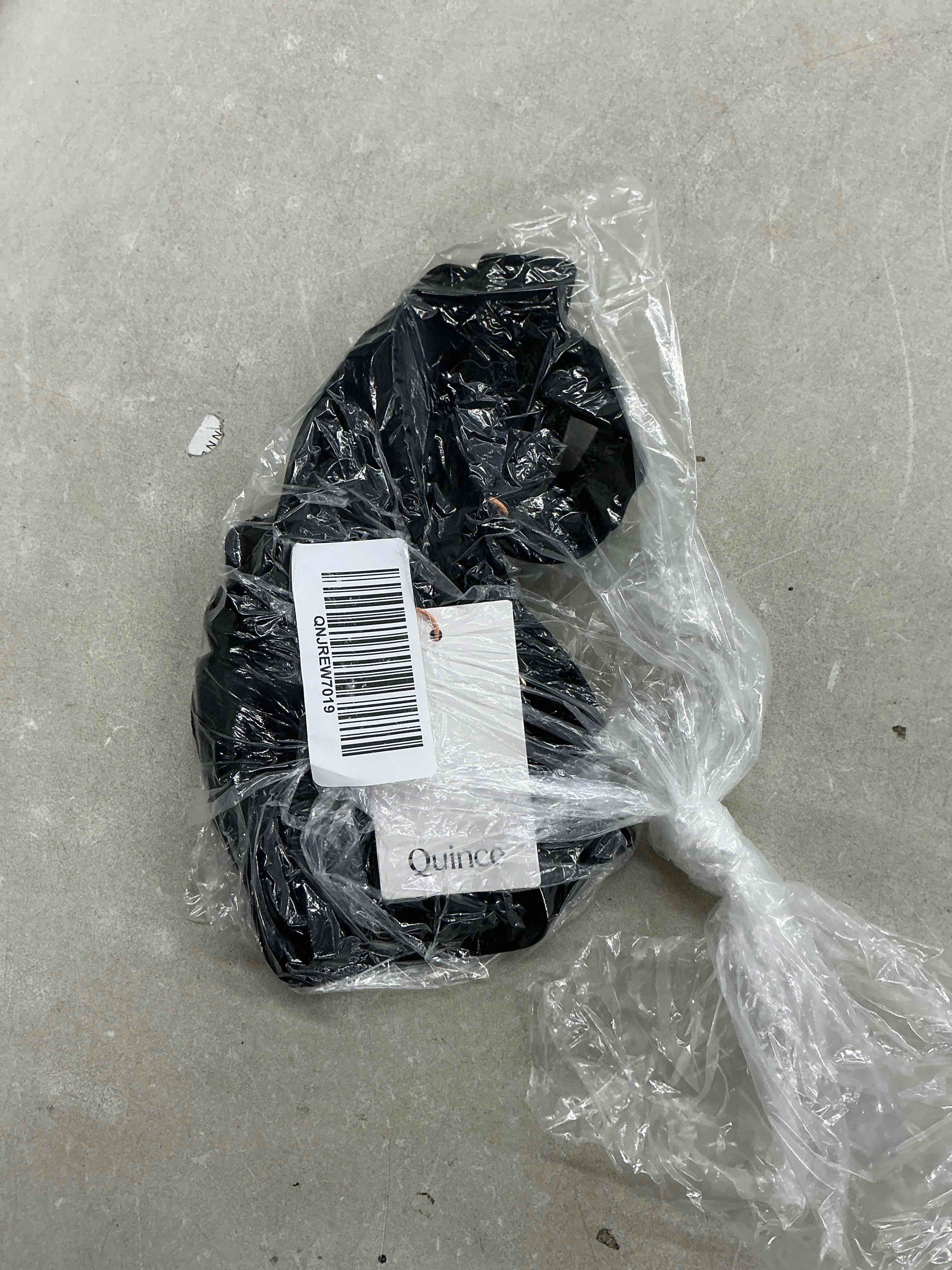 Condition photo showing New/Like New for quince italian v-neck bikini top, s, black