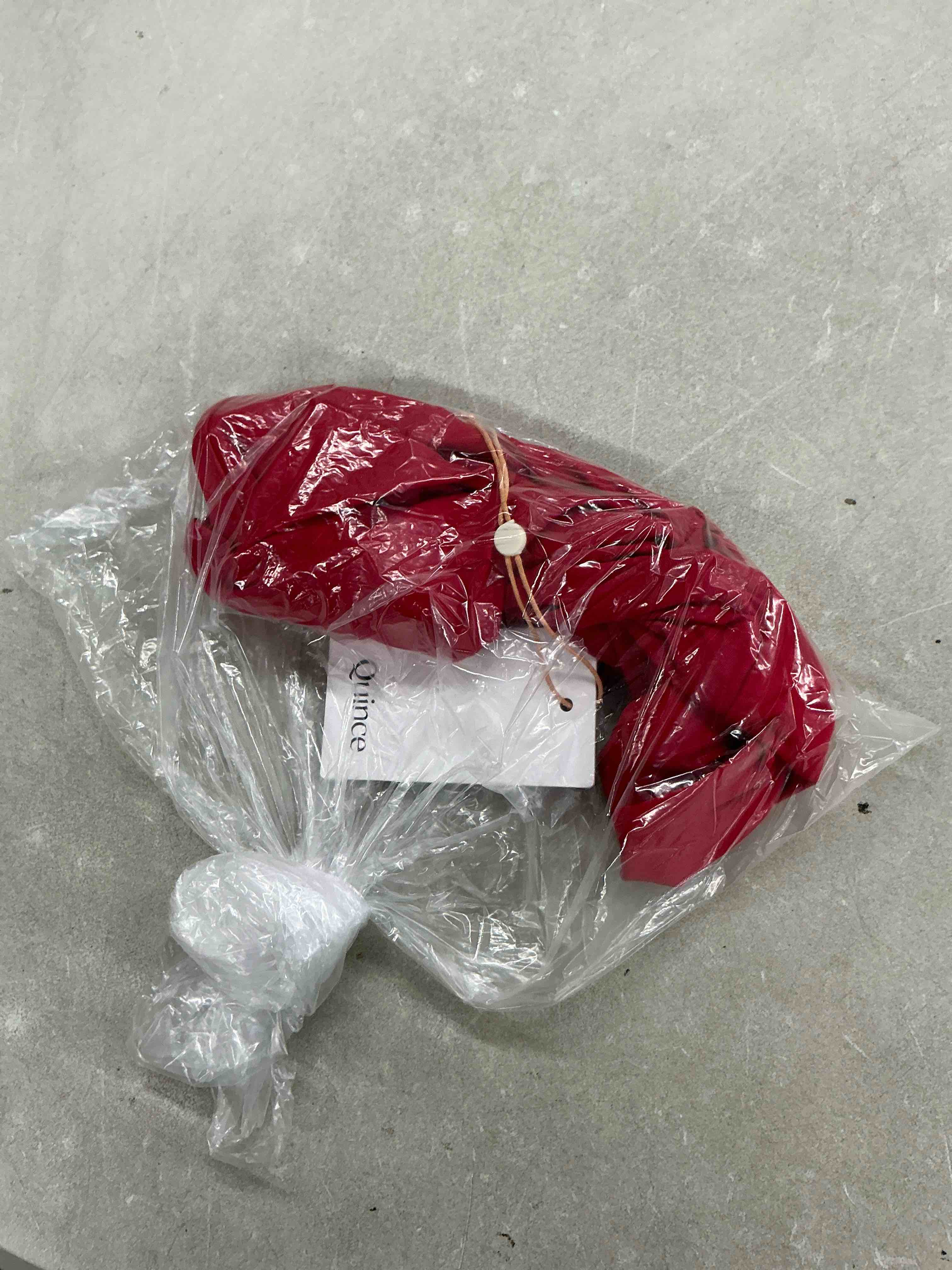 Condition photo showing New/Like New for quince italian high-rise bikini bottom, m, cherry