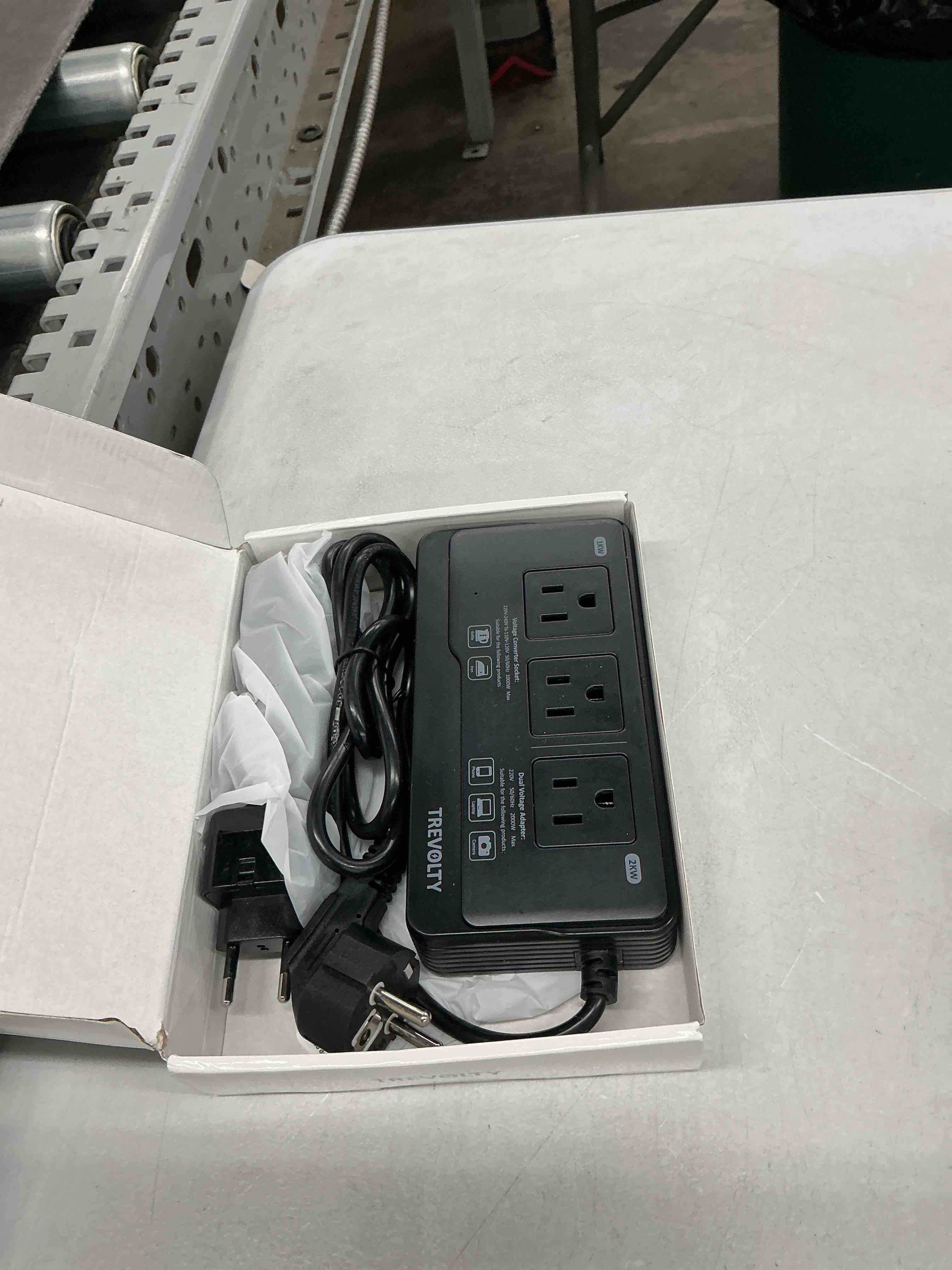 Condition photo showing Good Condition for 2000w voltage converter us to europe for hair dryers, 7-in-1 220v to 110v converter for european travel with 3 ac/2 usba/2 usbc ports, power converter adapter combo with type c/g/i/l plugs (black)