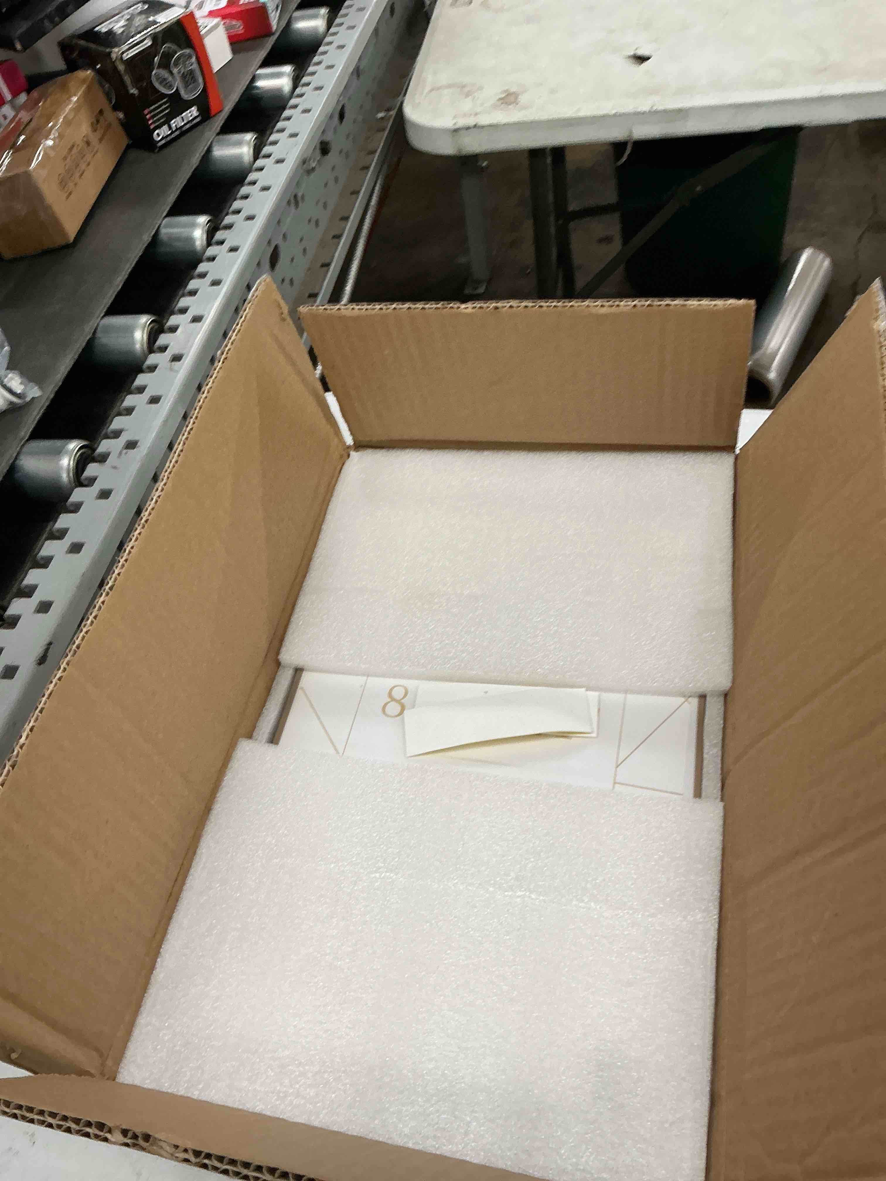 Condition photo showing New/Like New for daofary acrylic sign holder 8.5x11, 10 pack double sided clear gold frame tabletop display, menu flyer table number holder for wedding reception and restaurant tables 10 pack 8.5x11 inch