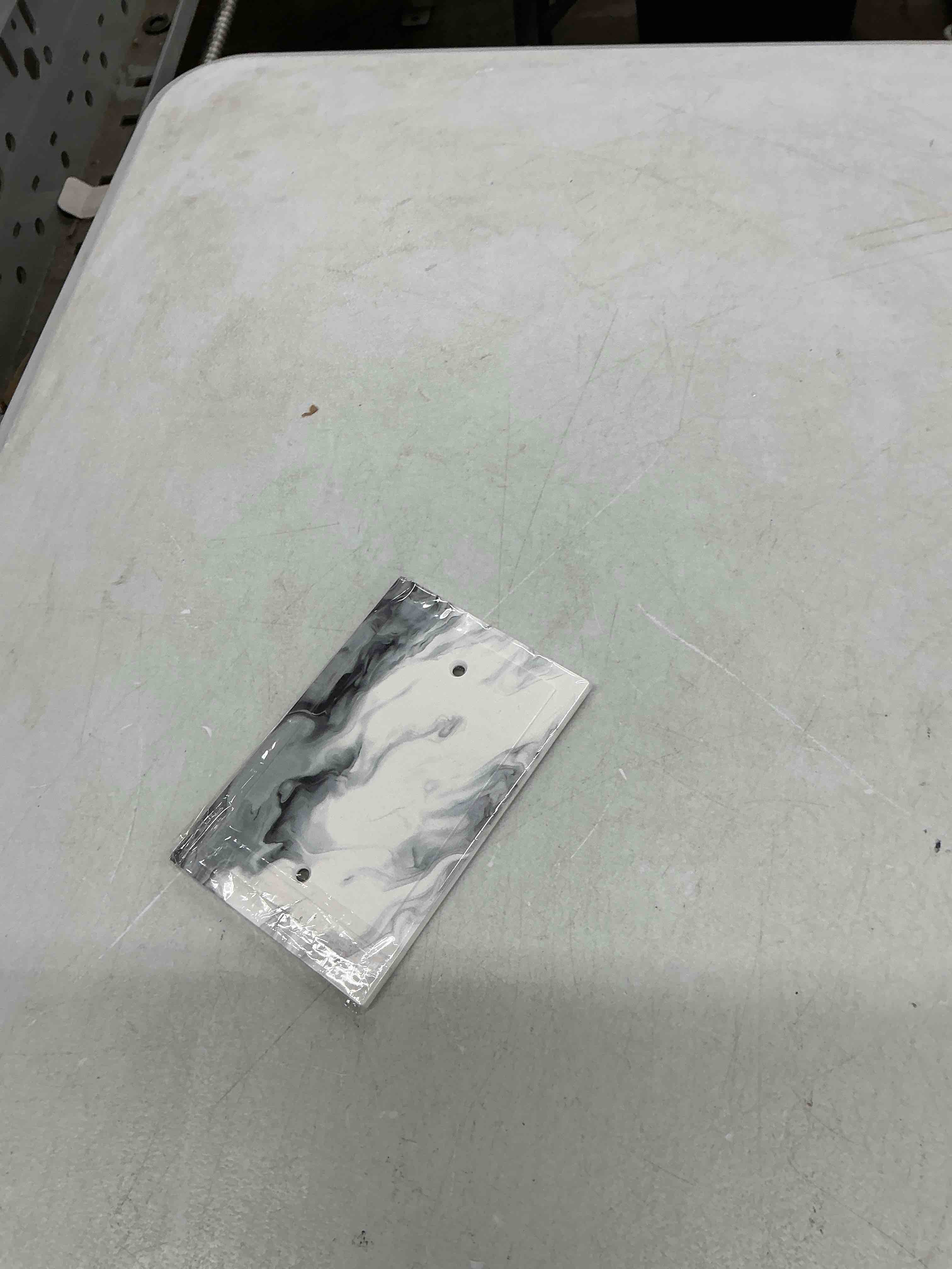 Condition photo showing New/Like New for white black/grey ombre marble decorative 1-gang no device wall plate blank outlet covers light switch cover switchplate electrical faceplate bedroom decorate white black/grey ombre marble 1-gang blank