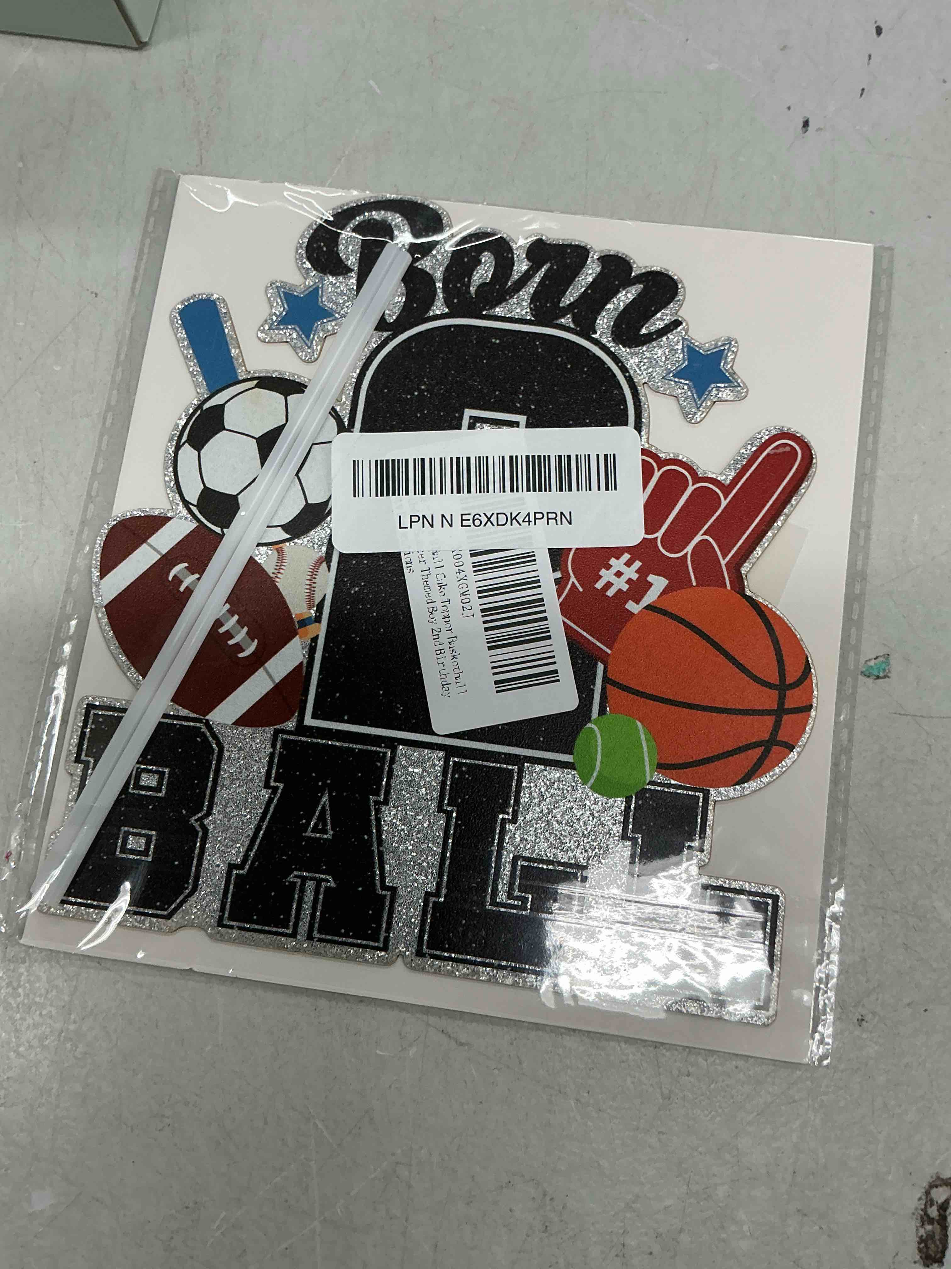 Condition photo showing New/Like New for 6 pcs sports balloons birthday party supplies, basketball, baseball, football, volleyball and soccer foil balloon birthday party sports balloon for baby shower sports themed party decoration supplies