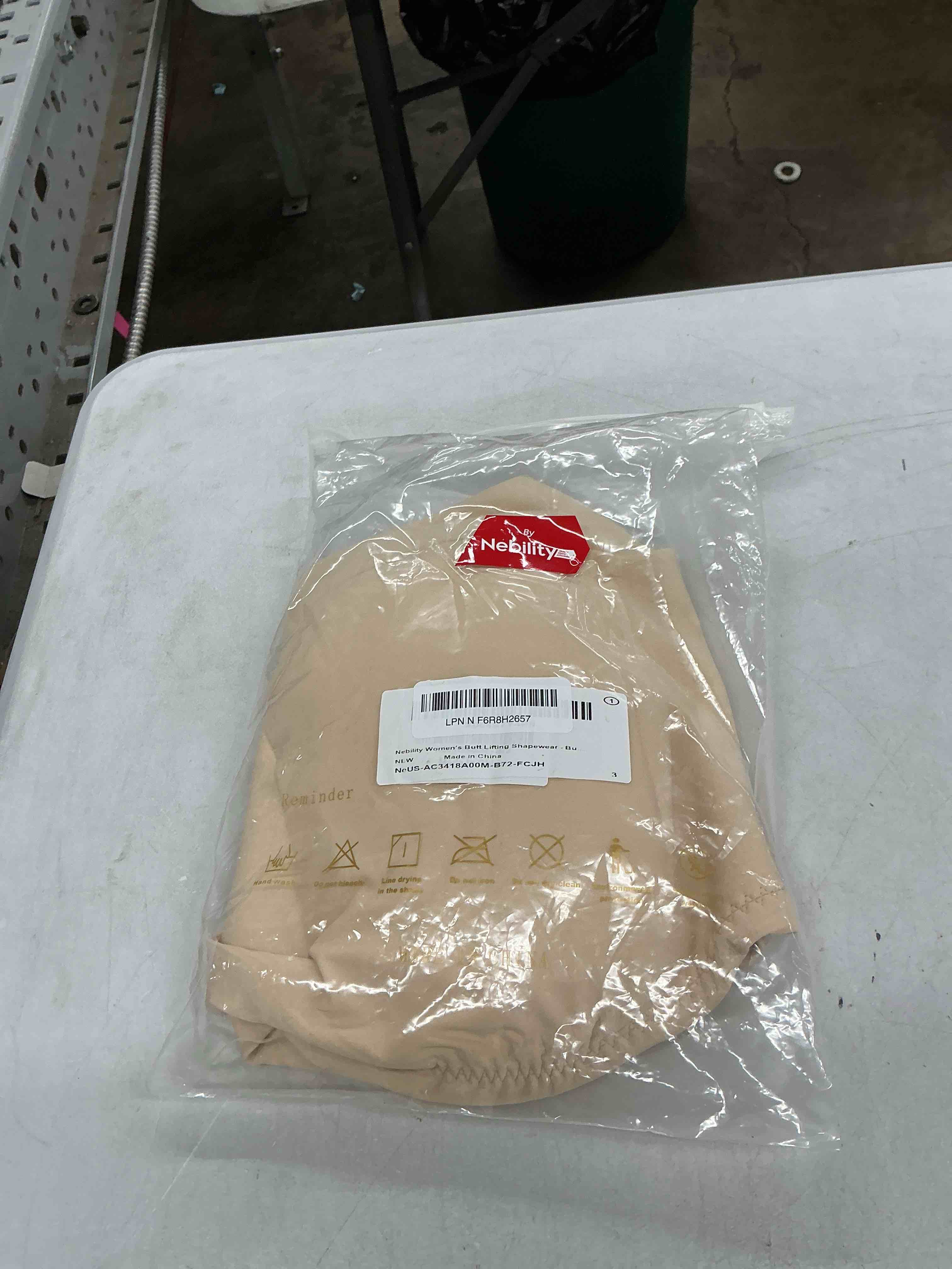 Condition photo showing Good Condition for nebility women's butt lifting shapewear - built-in hip & butt pads mid-rise padded shaper shorts booty enhancer lifter medium beige