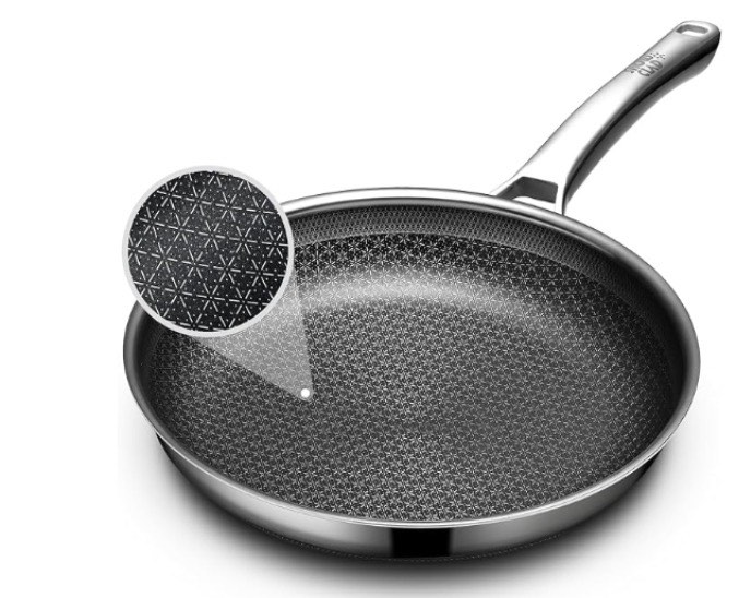 oatofp non stick frying pans 12 inch, hybrid frying skillets nonstick, stainless steel braiser pans,