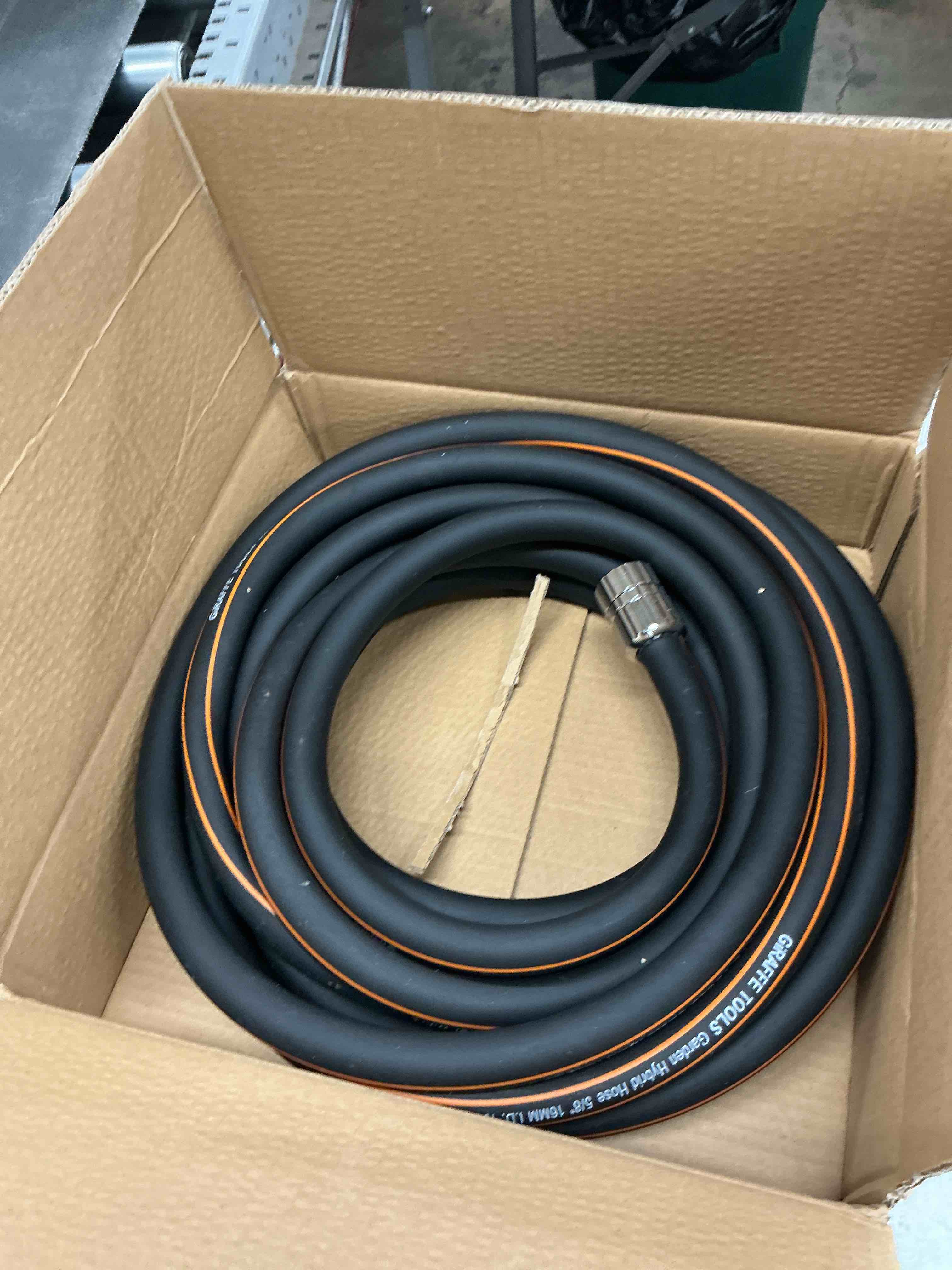 Condition photo showing Good Condition for giraffe tools garden hose 5/8", custom length, heavy duty, no kink, flexible, rubber garden hose, leakproof water hose, 600 burst psi, 30ft male to female hose