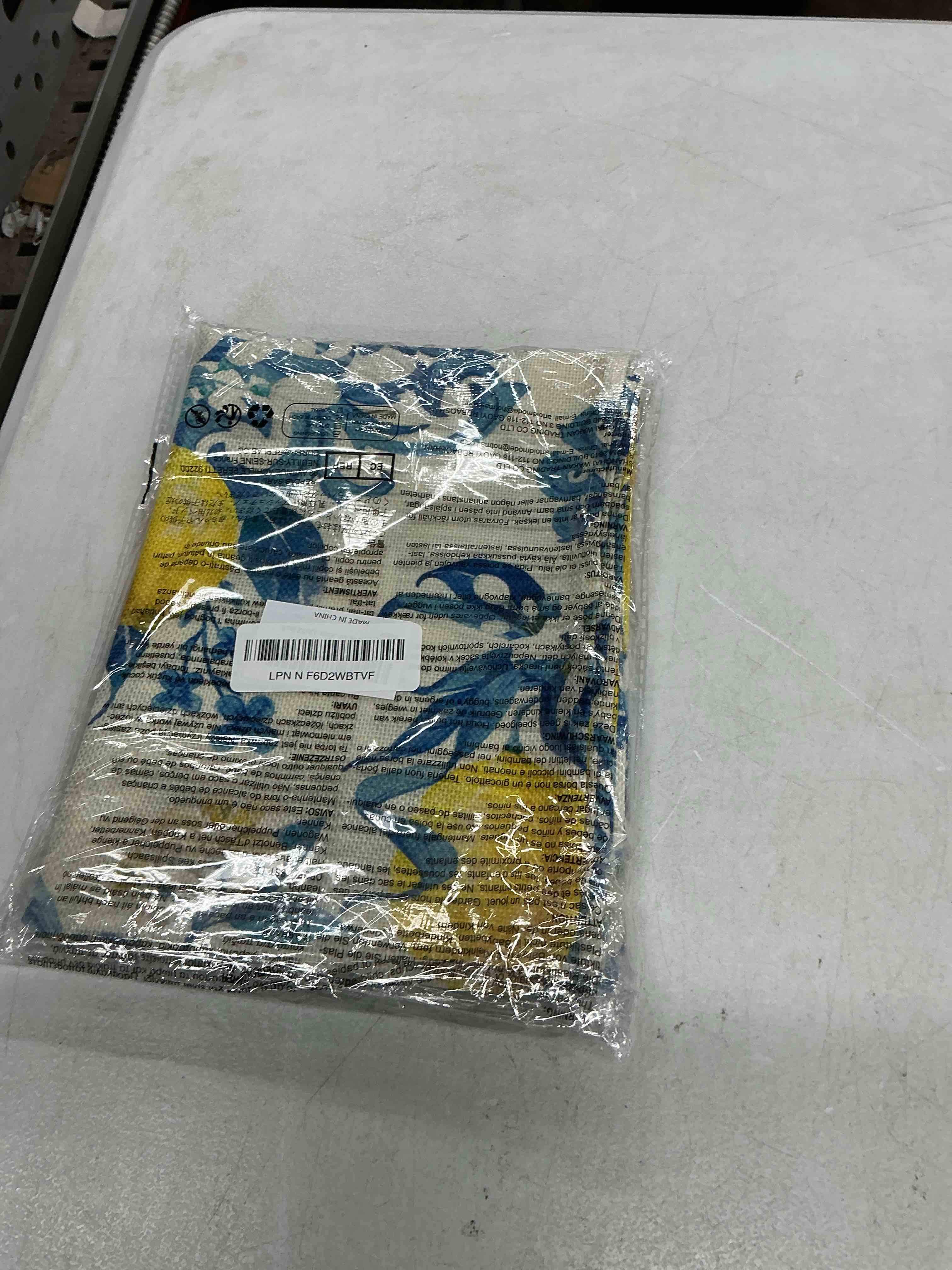 Condition photo showing New/Like New for artoid mode lemon flowers blue and white porcelain 210 gsm summer table runner, seasonal spring kitchen dining table decoration for home party decor 13x72 inch 13" x 72", table runner blue