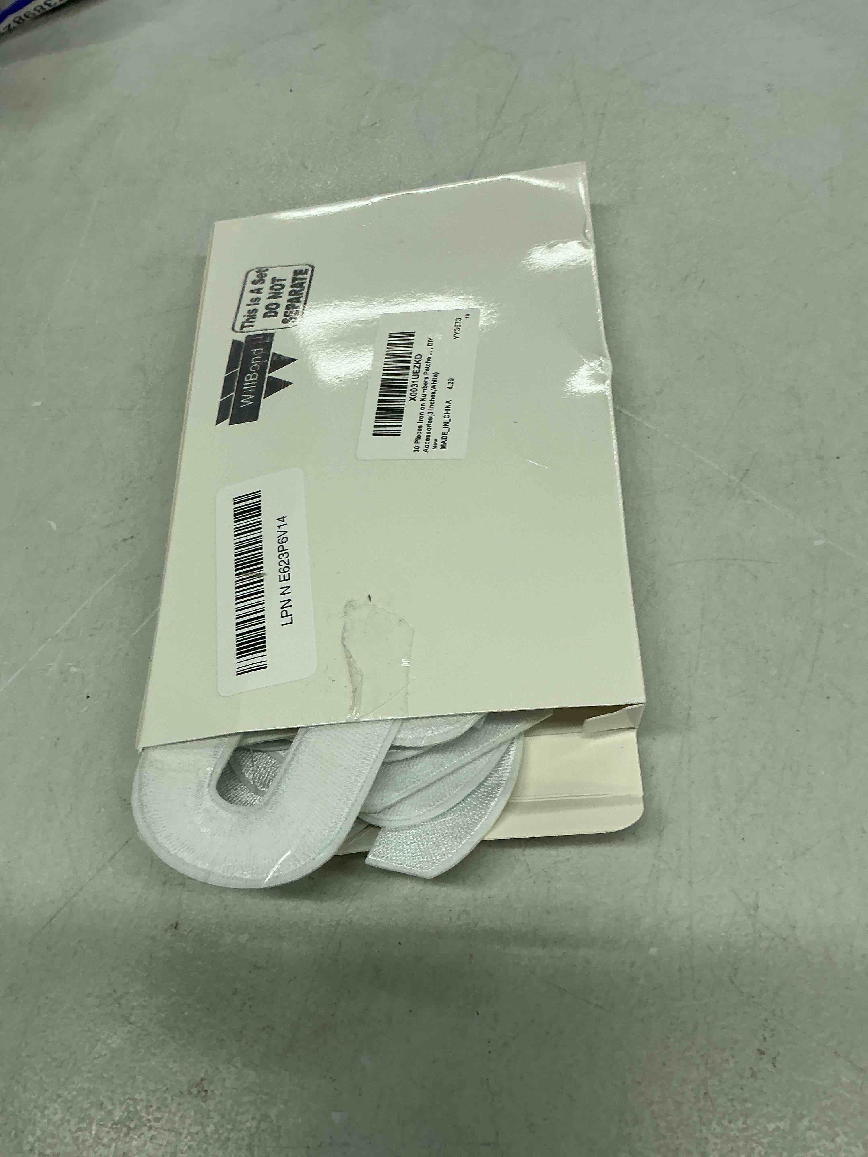 Condition photo showing Good Condition for 30 pieces iron on numbers patches, numbers 0-9 applique for clothes, decorative repair patches sew on embroidered applique patches for hat, socks, jeans, diy accessories(3 inches,white) white 3 inches