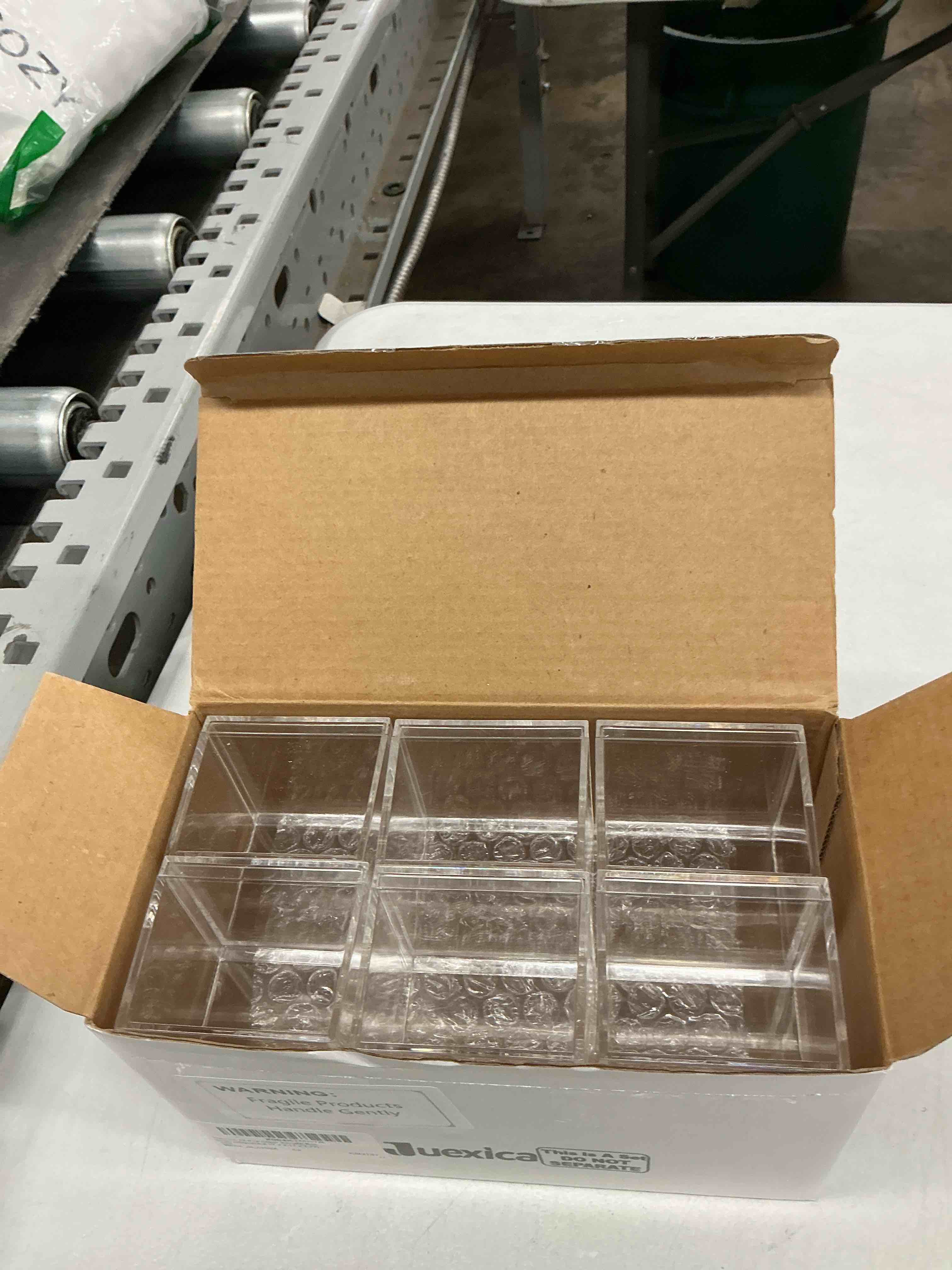 Condition photo showing Good Condition for 12 pcs clear acrylic box with lid plastic small acrylic boxes decorative storage box jewelry display mini clear container for home candy pill tiny jewelry(square,2.17 x 2.17 x 1.77) 2.17 x 2.17 x 1.77" square