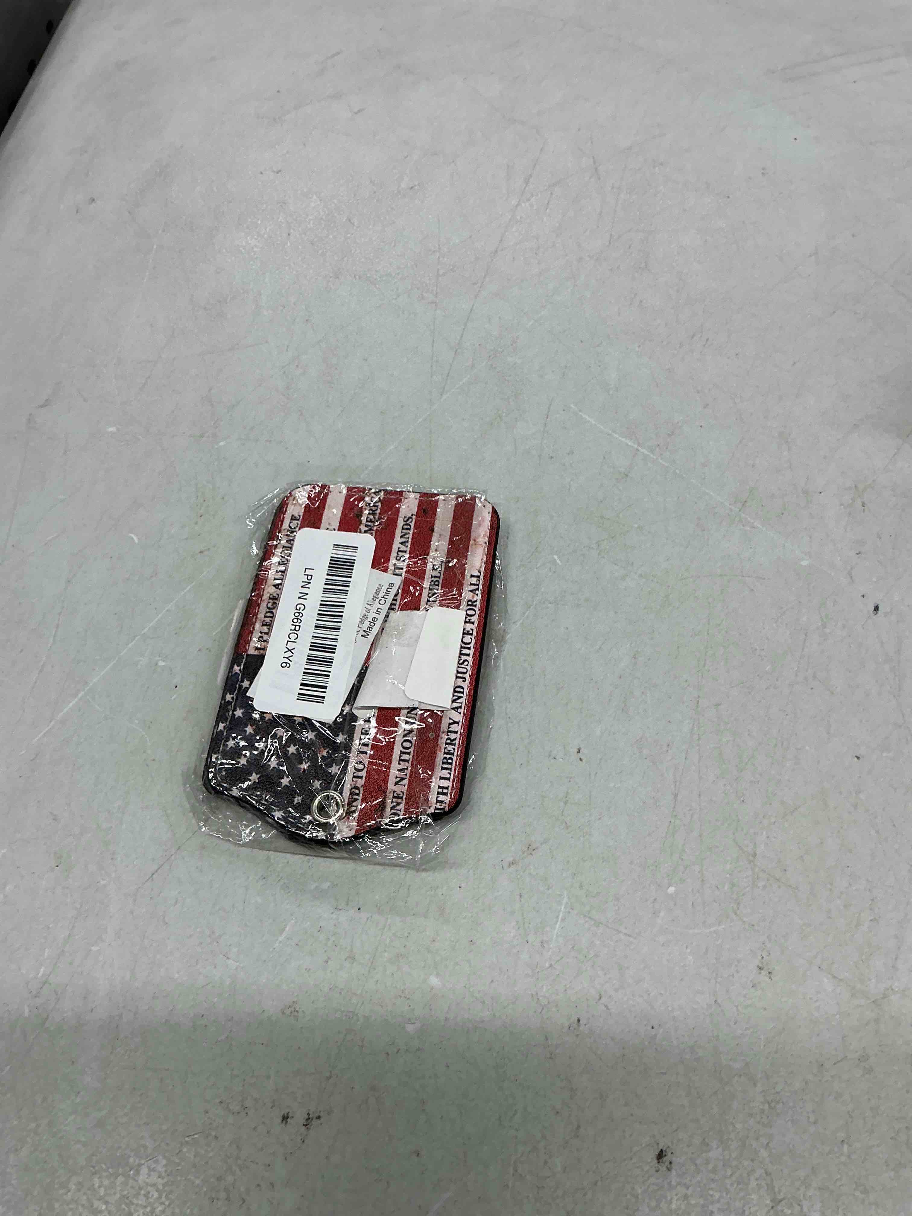 Condition photo showing Good Condition for set of 2 luggage tag for suitcase cute pu leather name id labels with stainless steel loop privacy cover for women girls bag suitcase-american patriotic pledge of allegiance